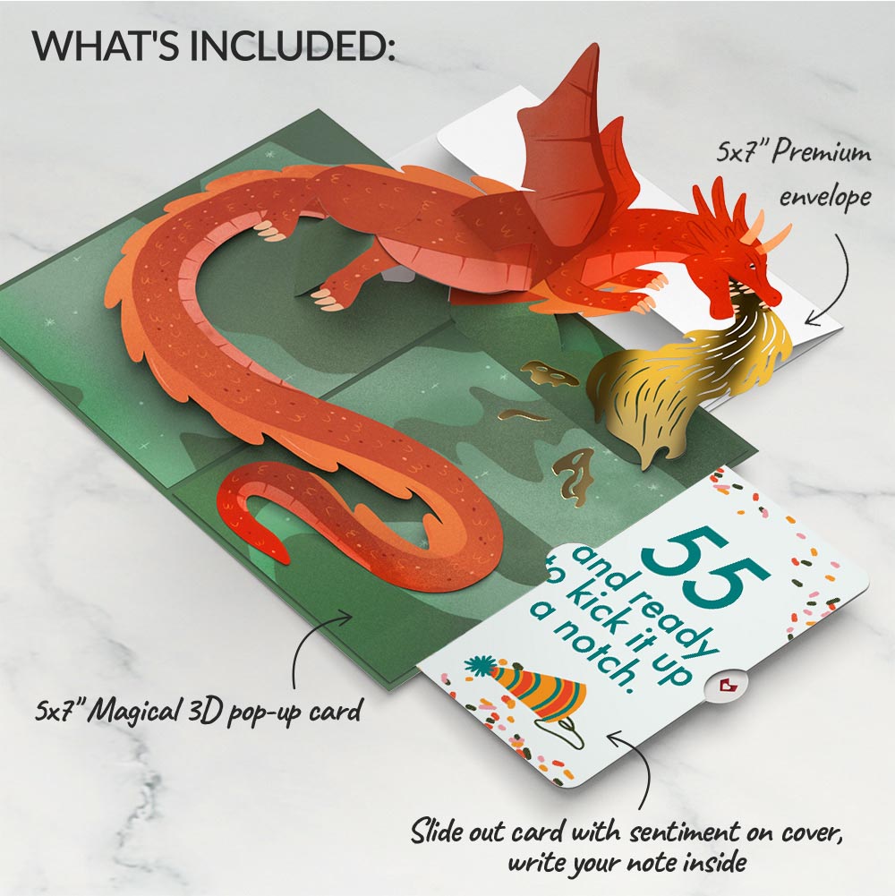 Fired Up for Your Birthday Dragon Pop-Up Card and 55th Kick It Up Sentiment Set、mySite、solidvoid