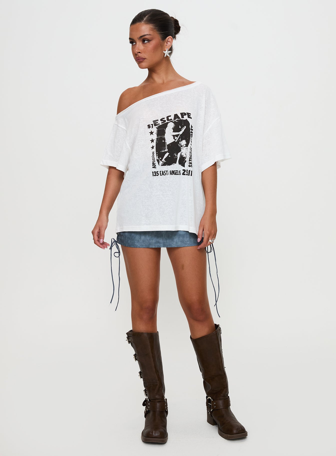 Kippa Off The Shoulder Tee White、mySite、solidvoid