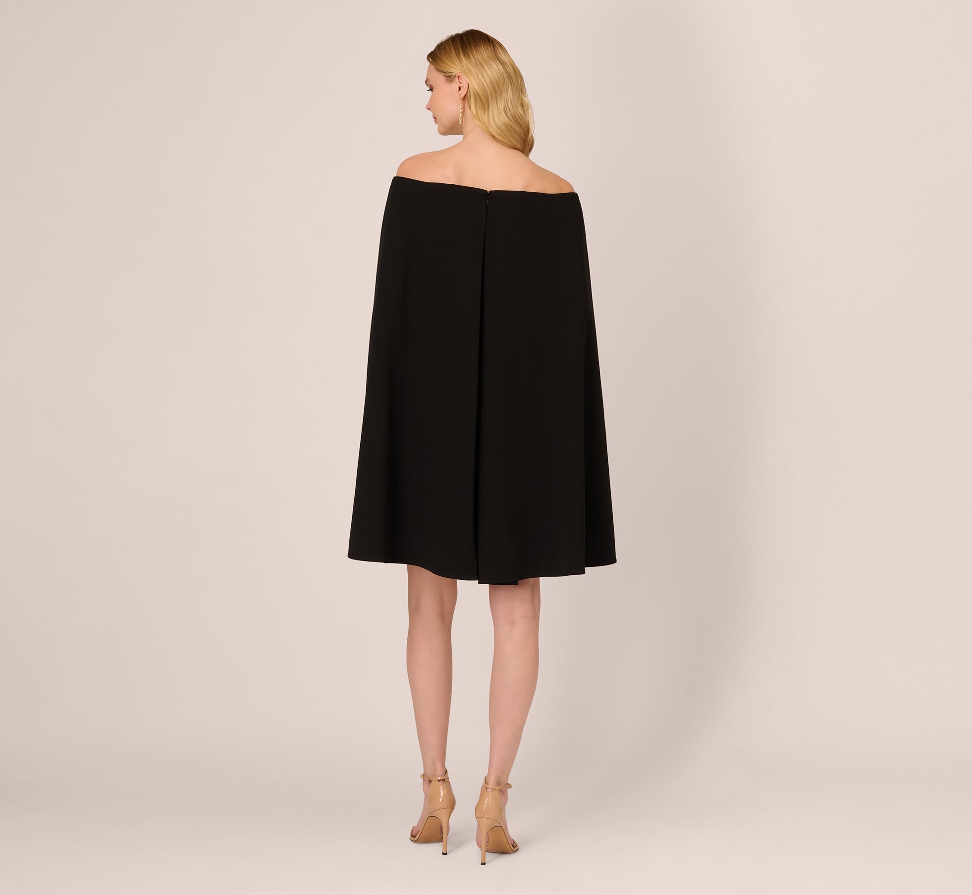 Off The Shoulder Cape Dress In Black、mySite、solidvoid