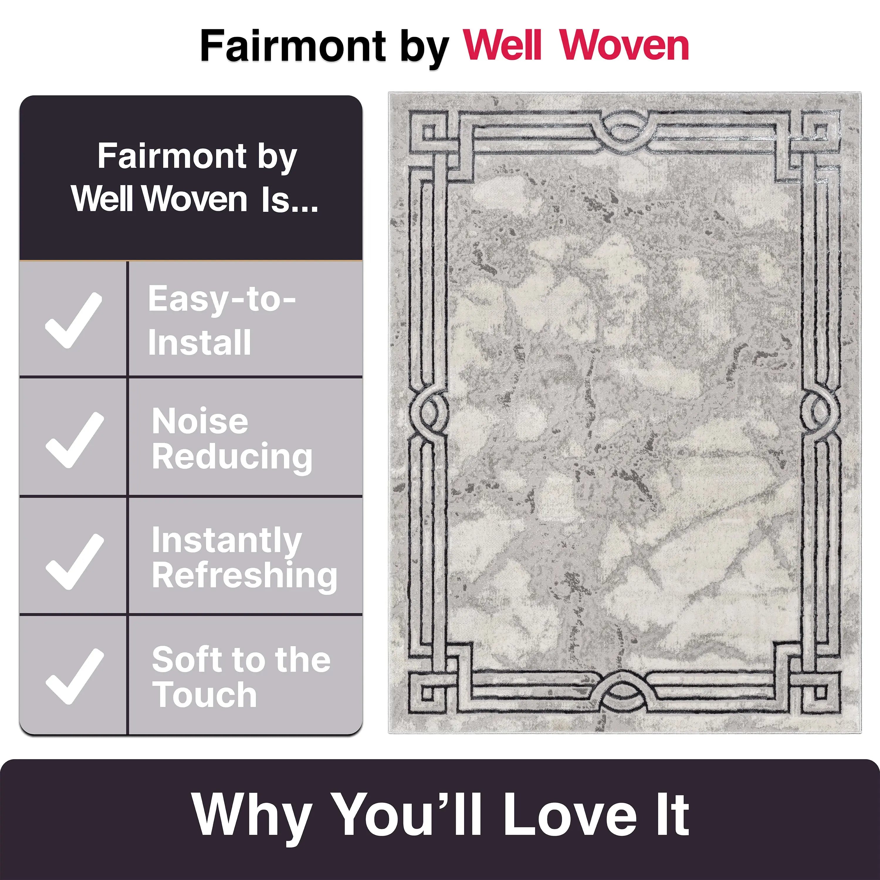 Huntington Retro Marble Border Glam Rug、mySite、gigharbornorthrealestate