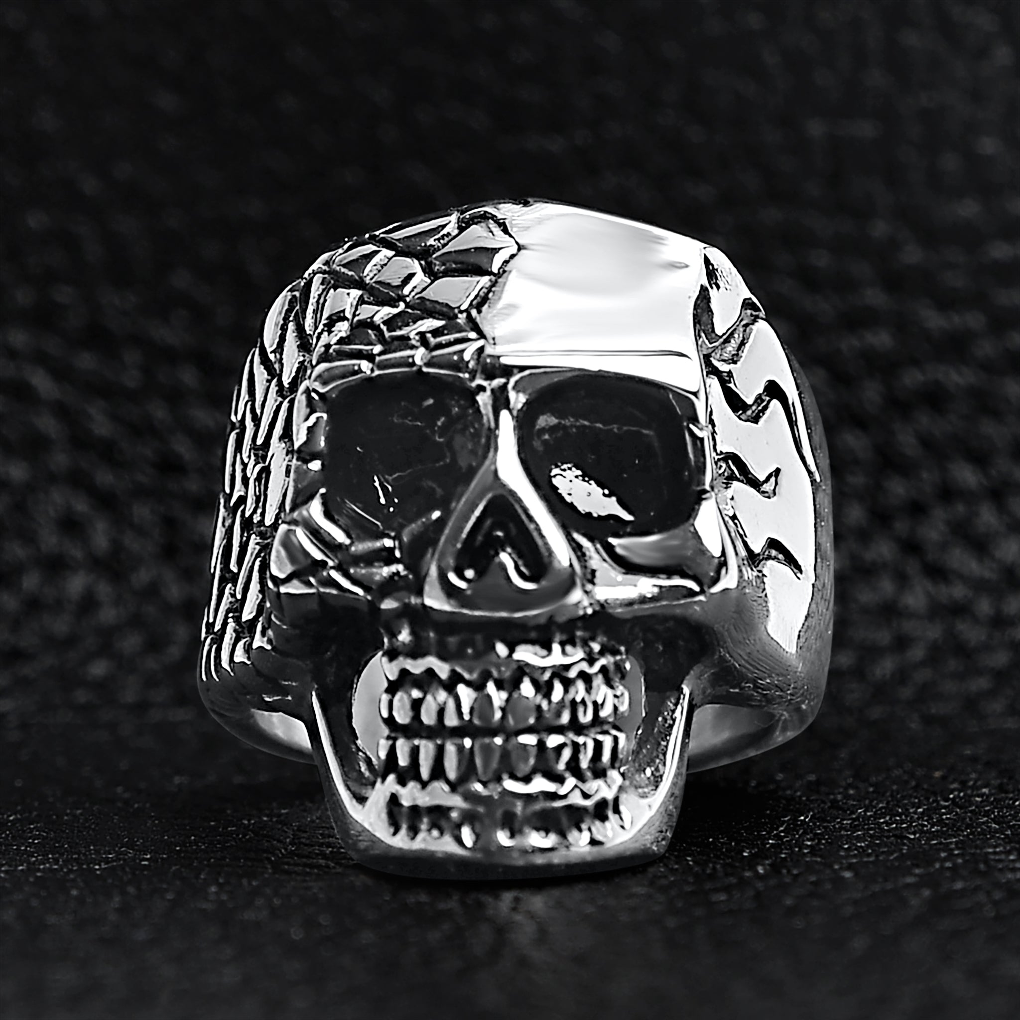 Detailed Cracking Skull Stainless Steel Ring / SCR4081、mySite、dreamappss