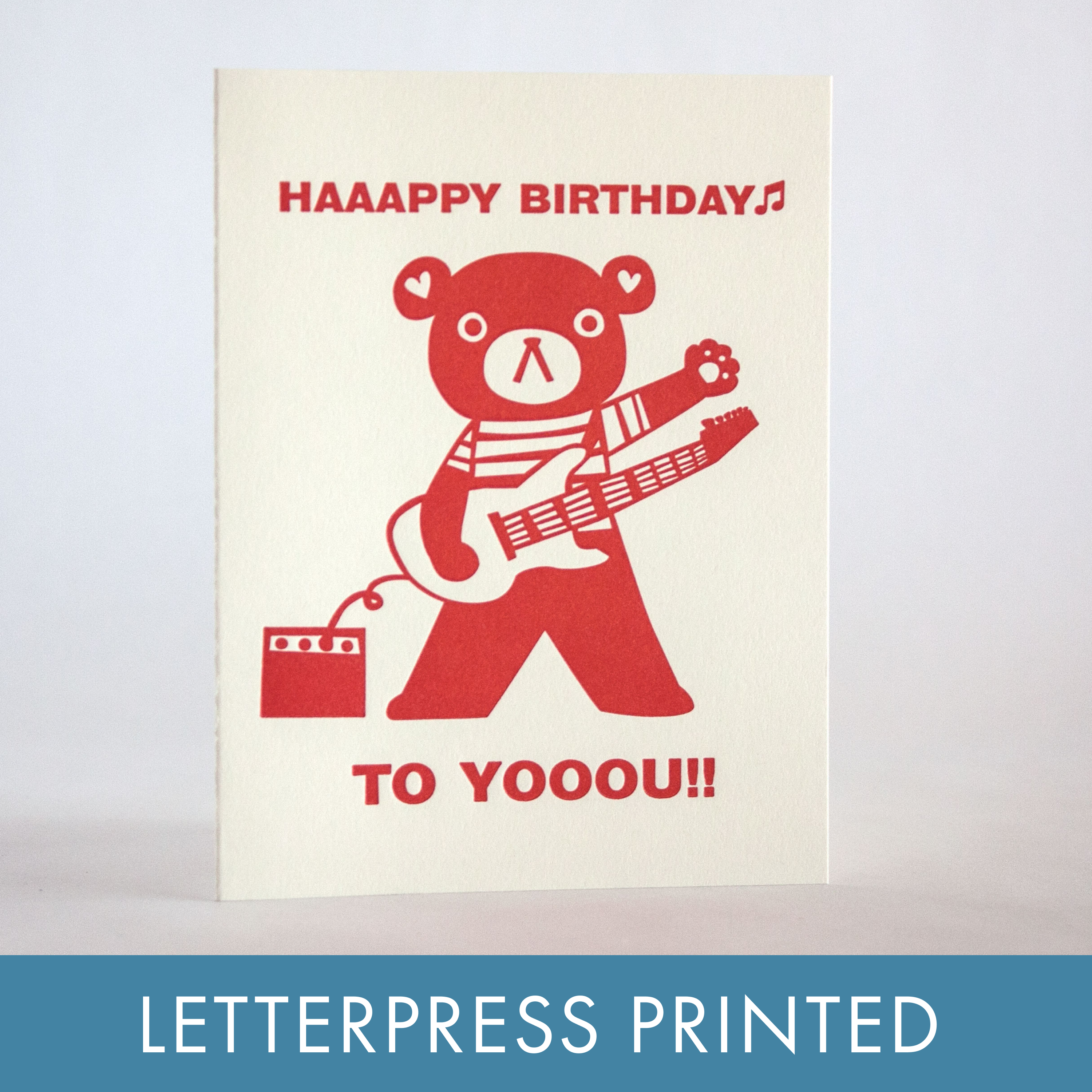 Fugu Fugu - Rockin' Birthday Letterpress Greeting Card by Fugu Fugu、mySite、garagedoors4me