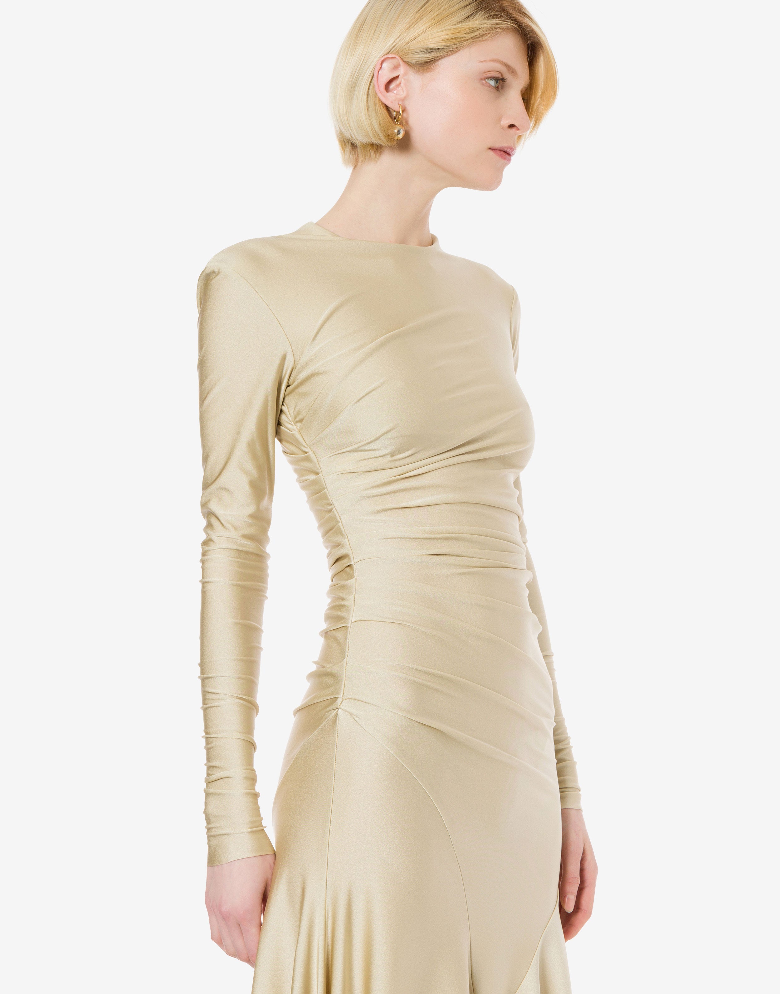 Abito asimmetrico in lycra、mySite、aoinhome