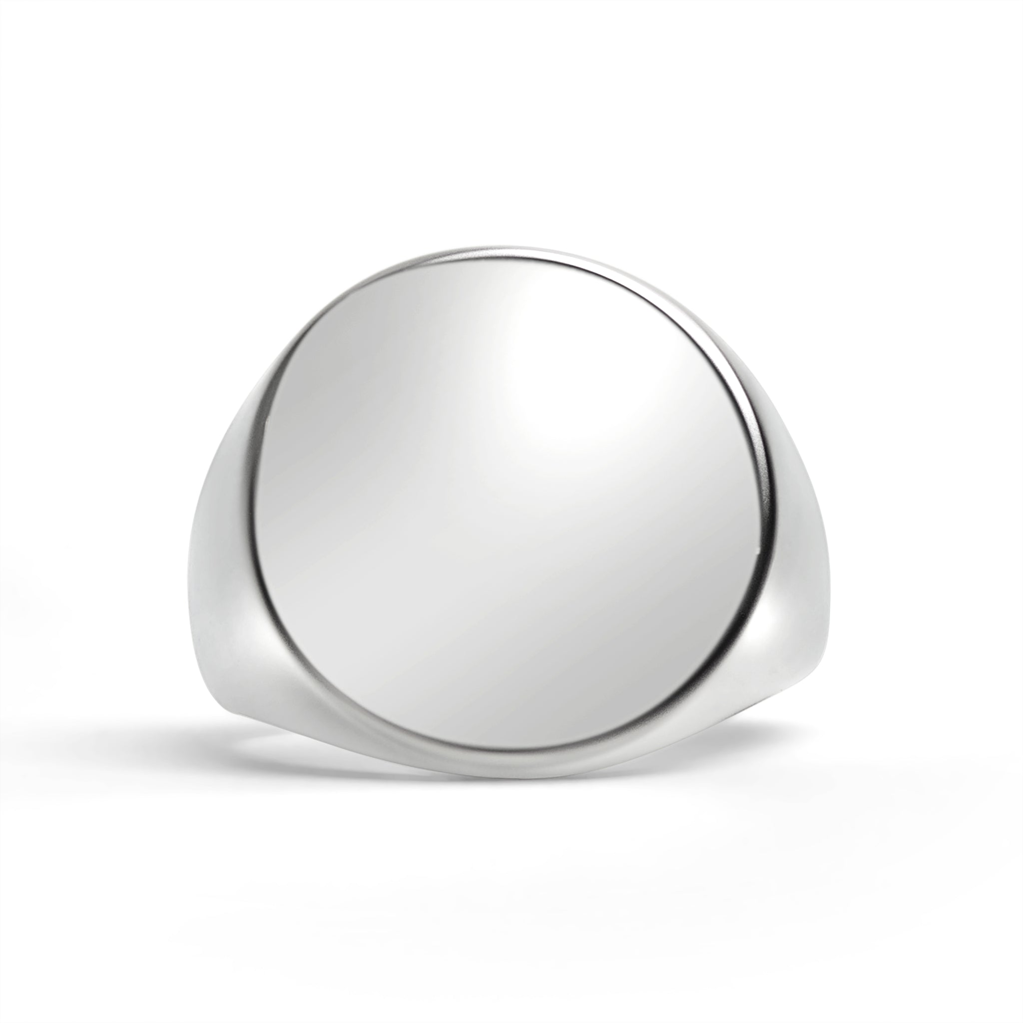 Stainless Steel Polished Round Blank Signet Ring / SCR3087、mySite、dreamappss