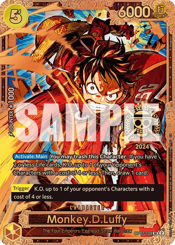 Monkey.D.Luffy (Championship 2024 World Final 3rd Place) One Piece Promotion Cards、mySite、waistdrama