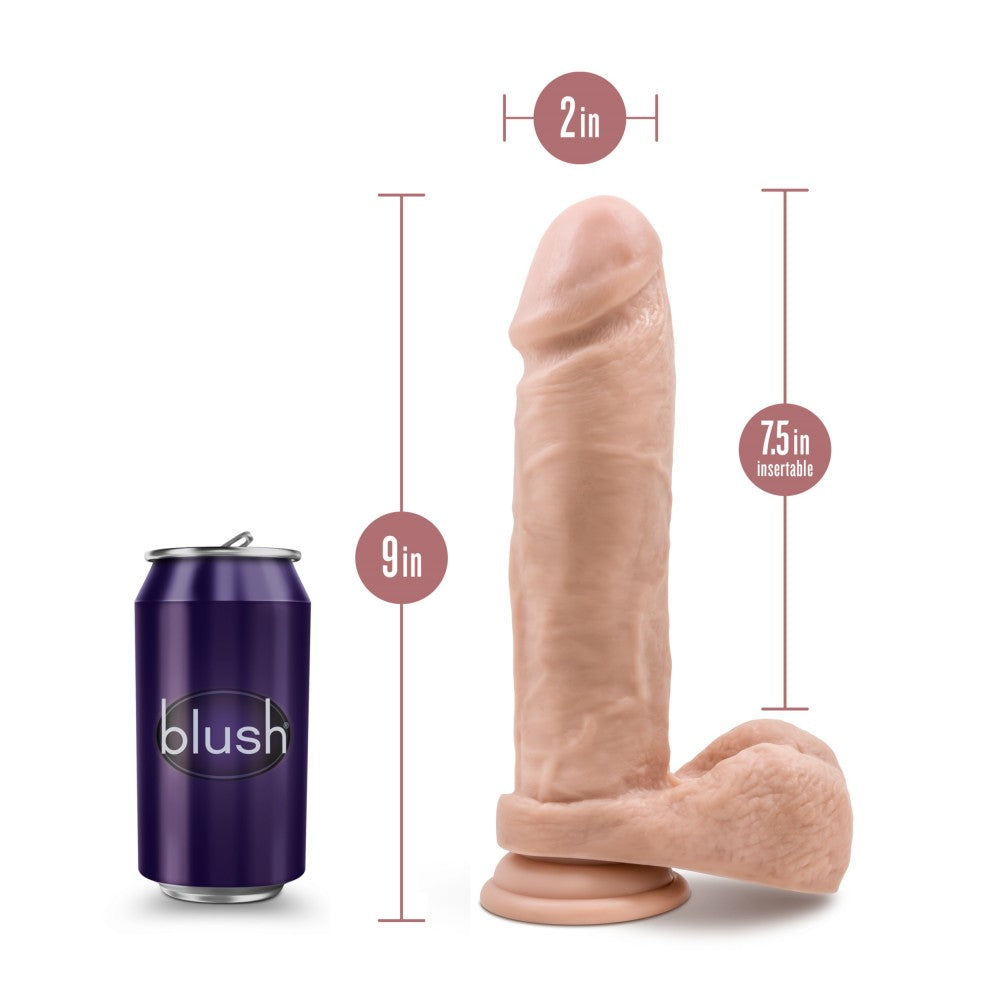 Dr. Skin Silicone By Blush® | Dr. Julian Realistic Vanilla 9-Inch Long Dildo With Balls & Suction Cup Base、mySite、bottomscart