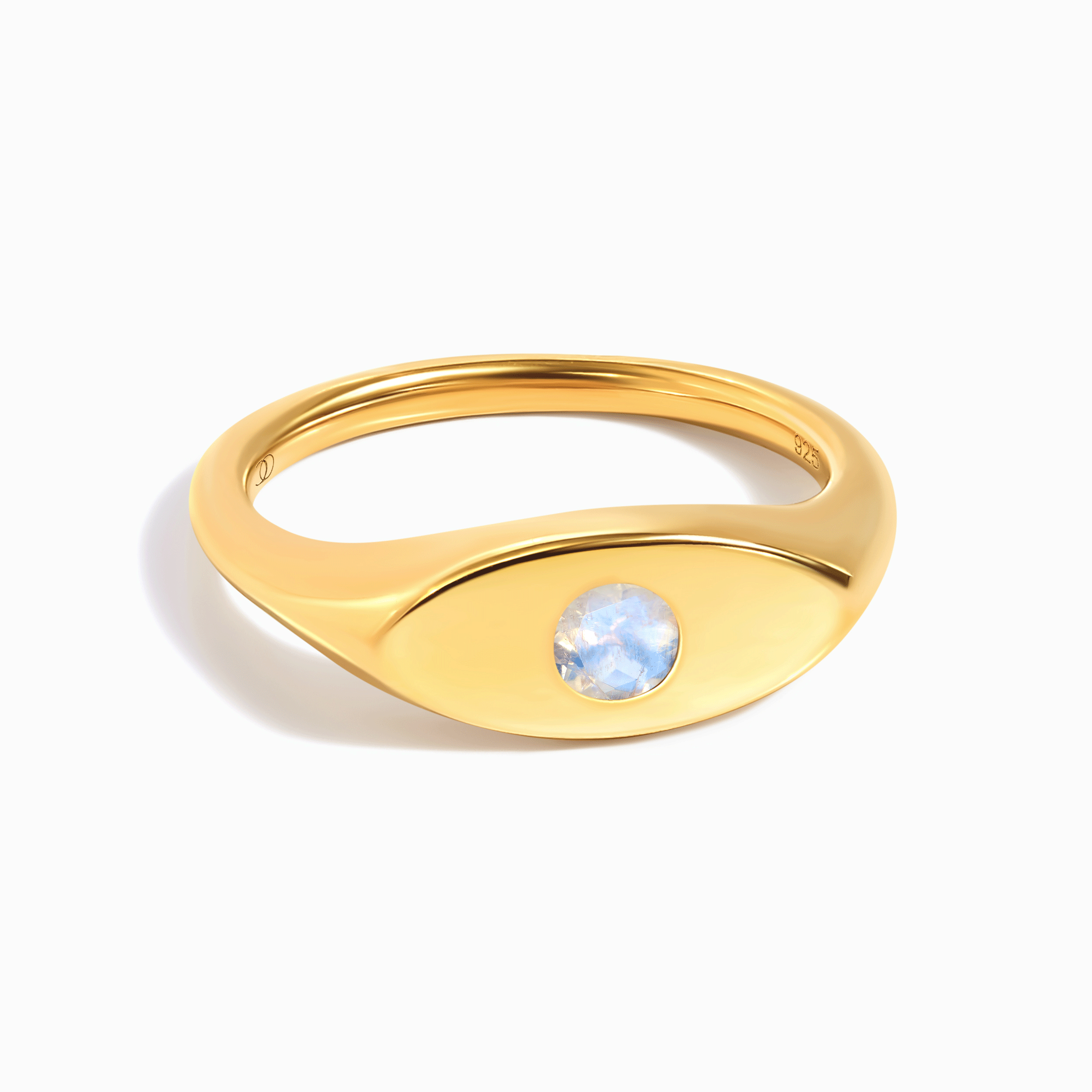 Moonstone Pinky Ring - Signet Lune、mySite、hinf8tx79