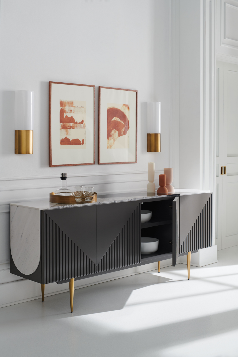 Slatted Modern Sideboard | Caracole Over The Edge、mySite、neckold