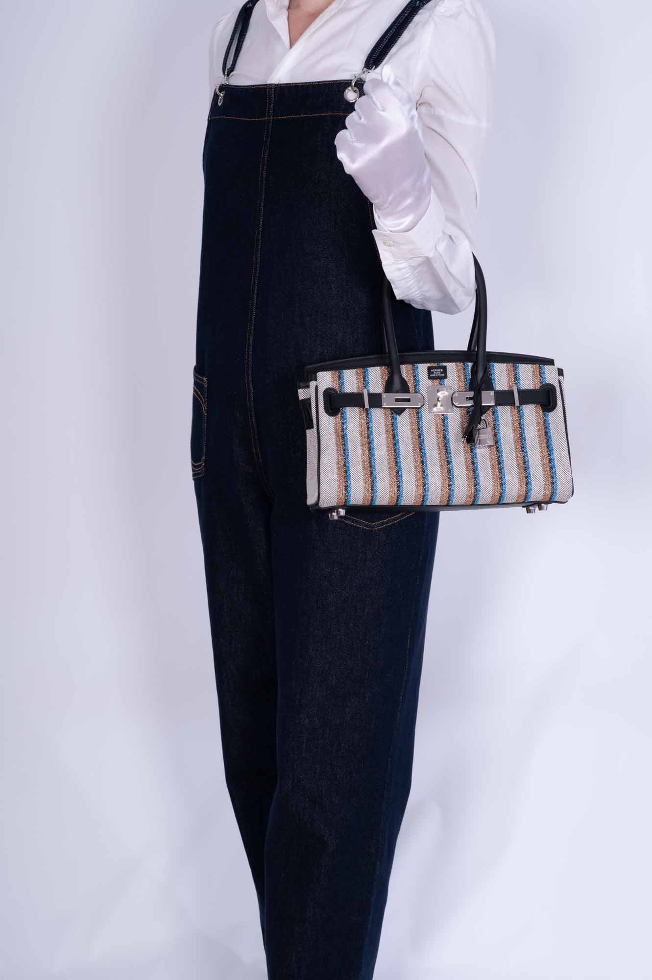 Hermès Birkin Shoulder Light 29 in Black Evercolor and Embroidered Toile Palladium Hardware、mySite、garminoutage.com