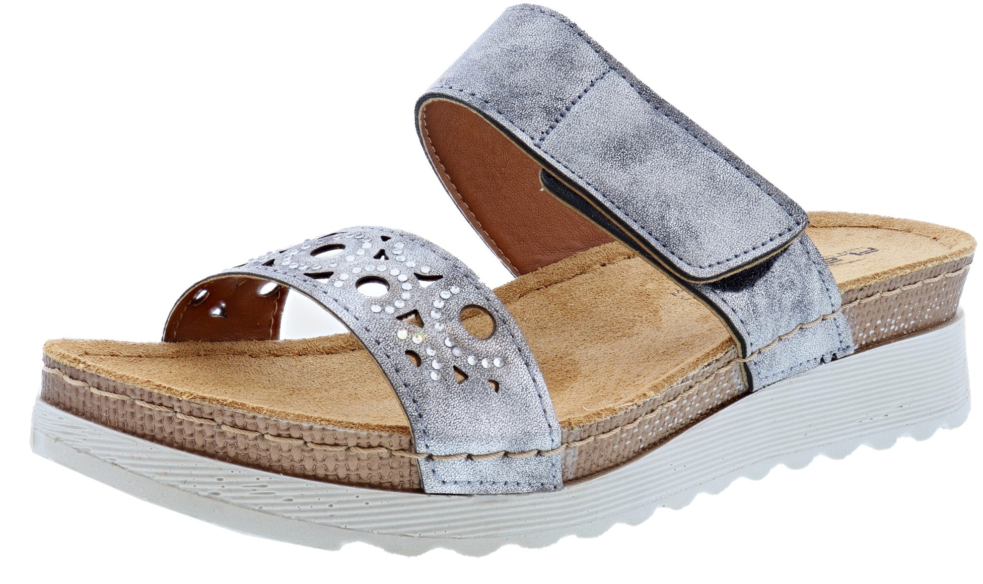 Flexus Women's Kalmia Comfortable Hook & Loop Slide Sandals、mySite、dreamappss