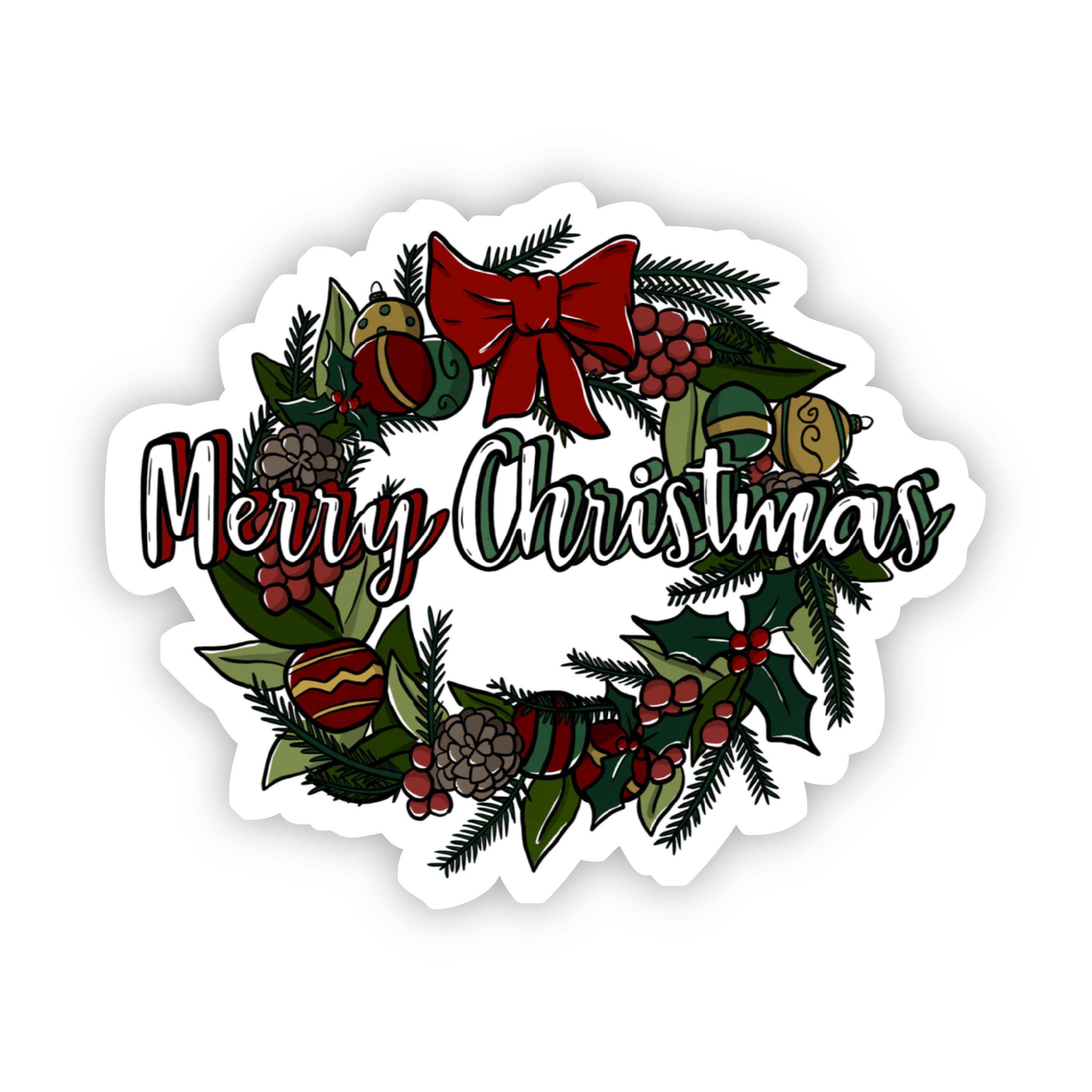  Merry Christmas Wreath Sticker、mySite、elrpsem3k