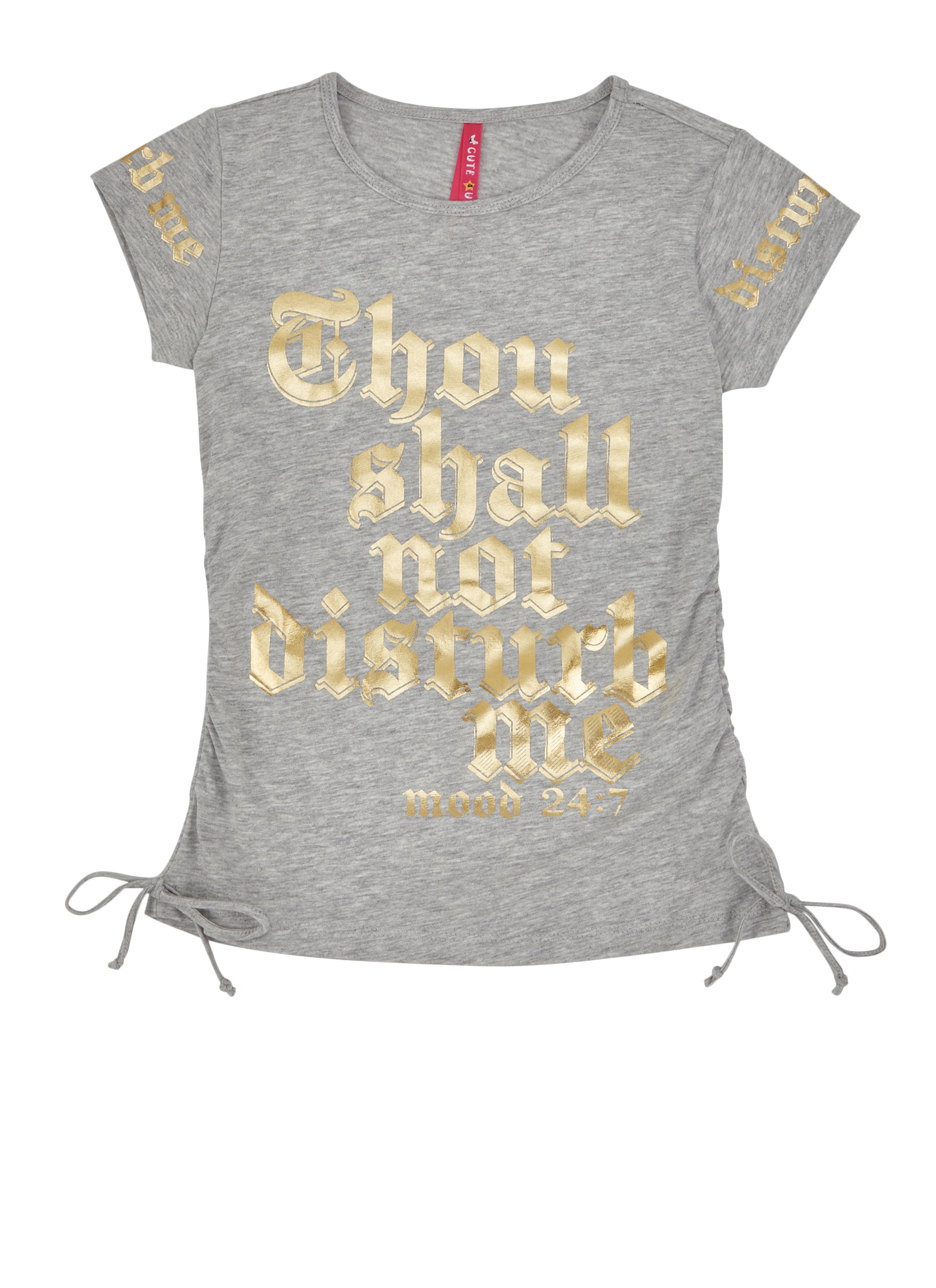 Girls Thou Shall Not Disturb Me Foil Graphic Tee、mySite、camillekostekn