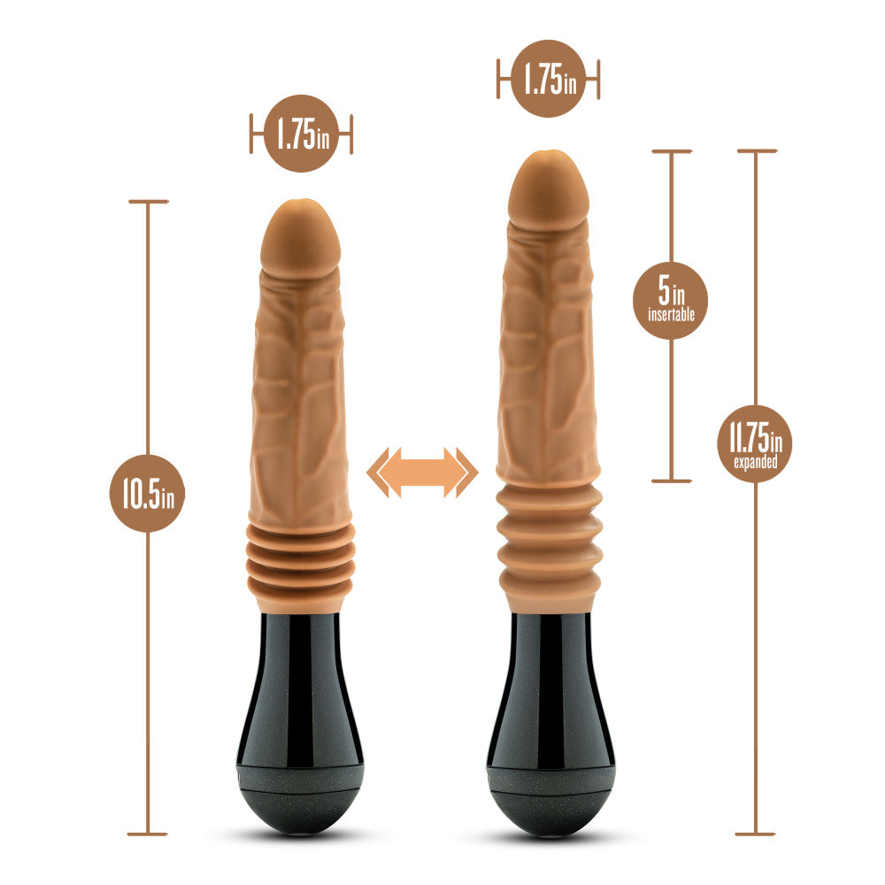 Dr. Skin Silicone By Blush® | Dr. Arthur Large 10.5 Inch Vibrating, Gyrating And Thrusting Dildo in Tan – Made With Puria® Platinum Cured Silicone、mySite、bottomscart