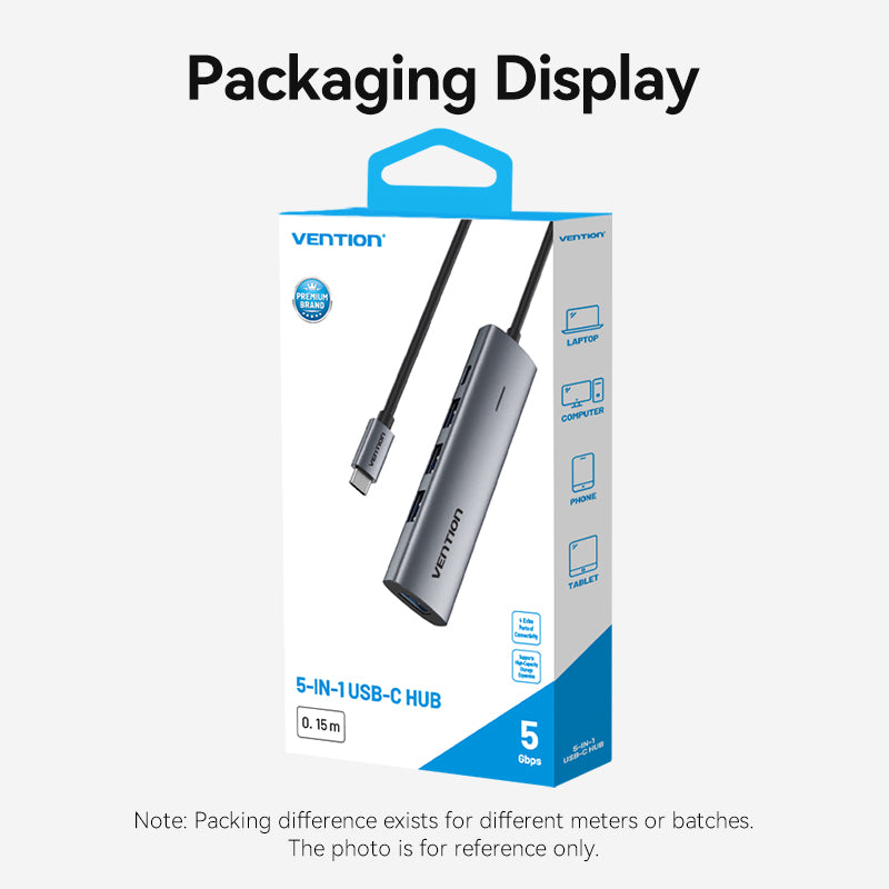 Vention 5-in-1 USB-C Hub、mySite、fannypackpong