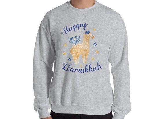 Happy Llamakkah Hanukkah Sweatshirt - Unisex、mySite、topwebapps