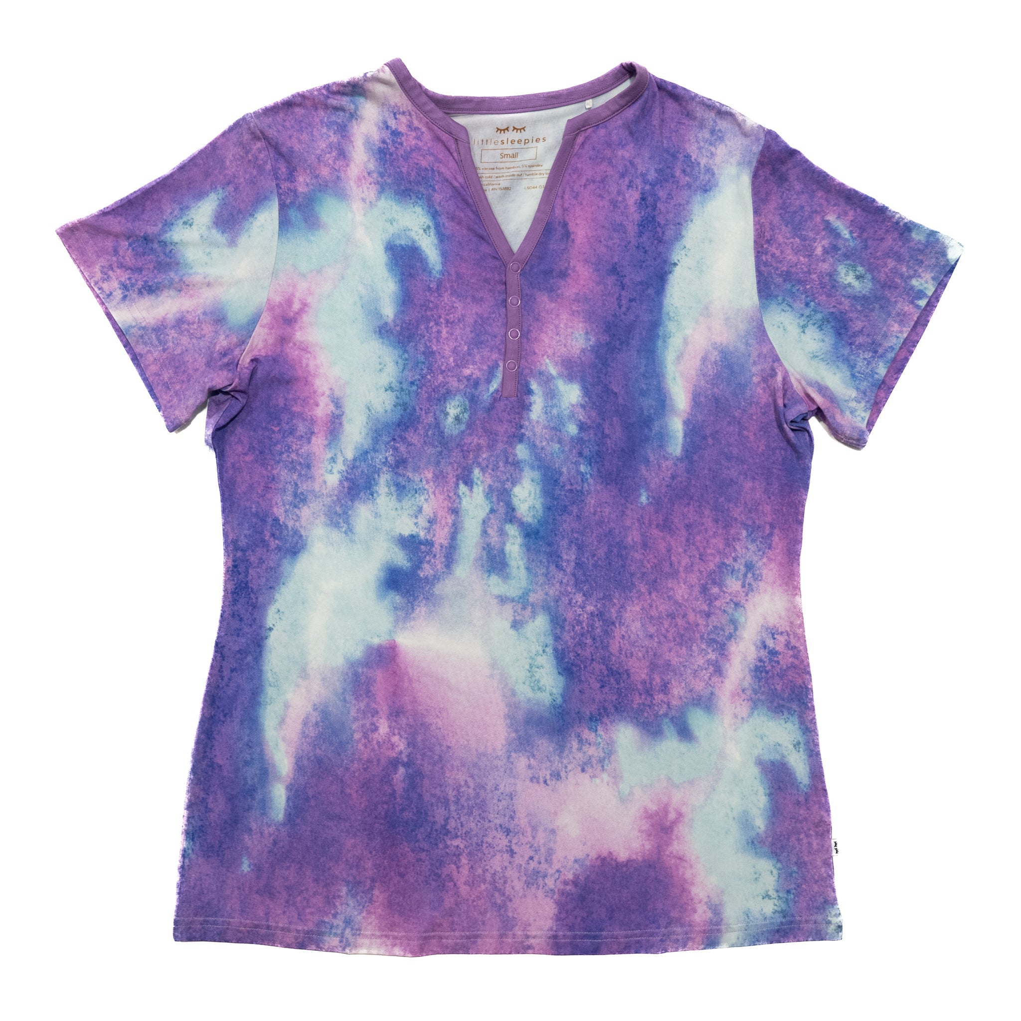 Purple Watercolor Women's Short Sleeve Pajama Top、mySite、g9winljtr
