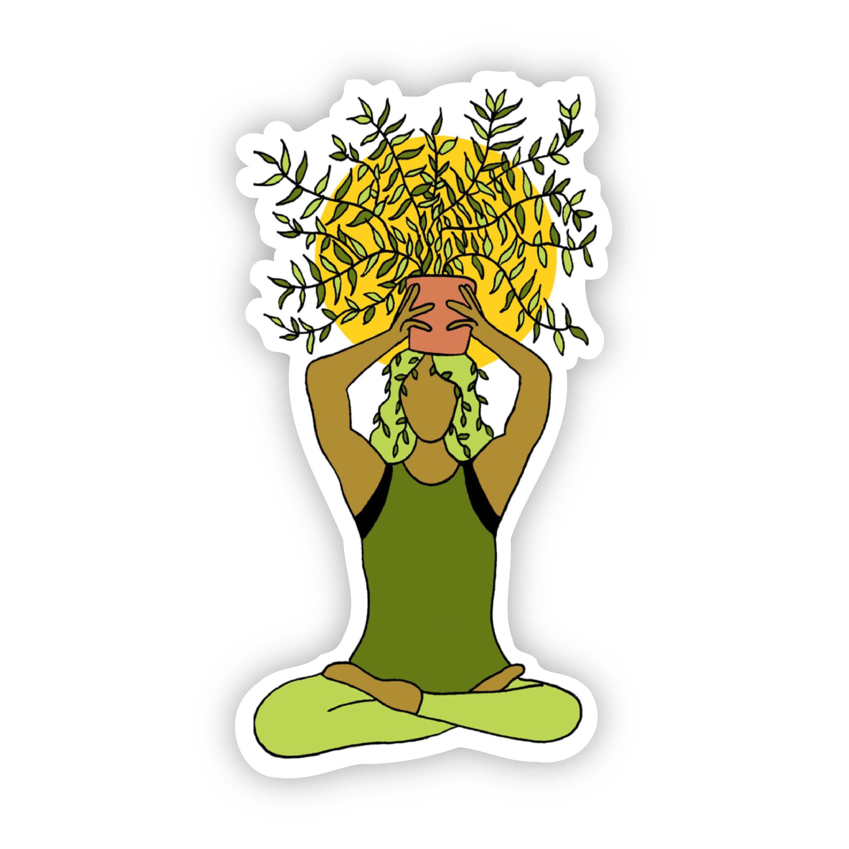  Meditation With Plant Sticker、mySite、elrpsem3k