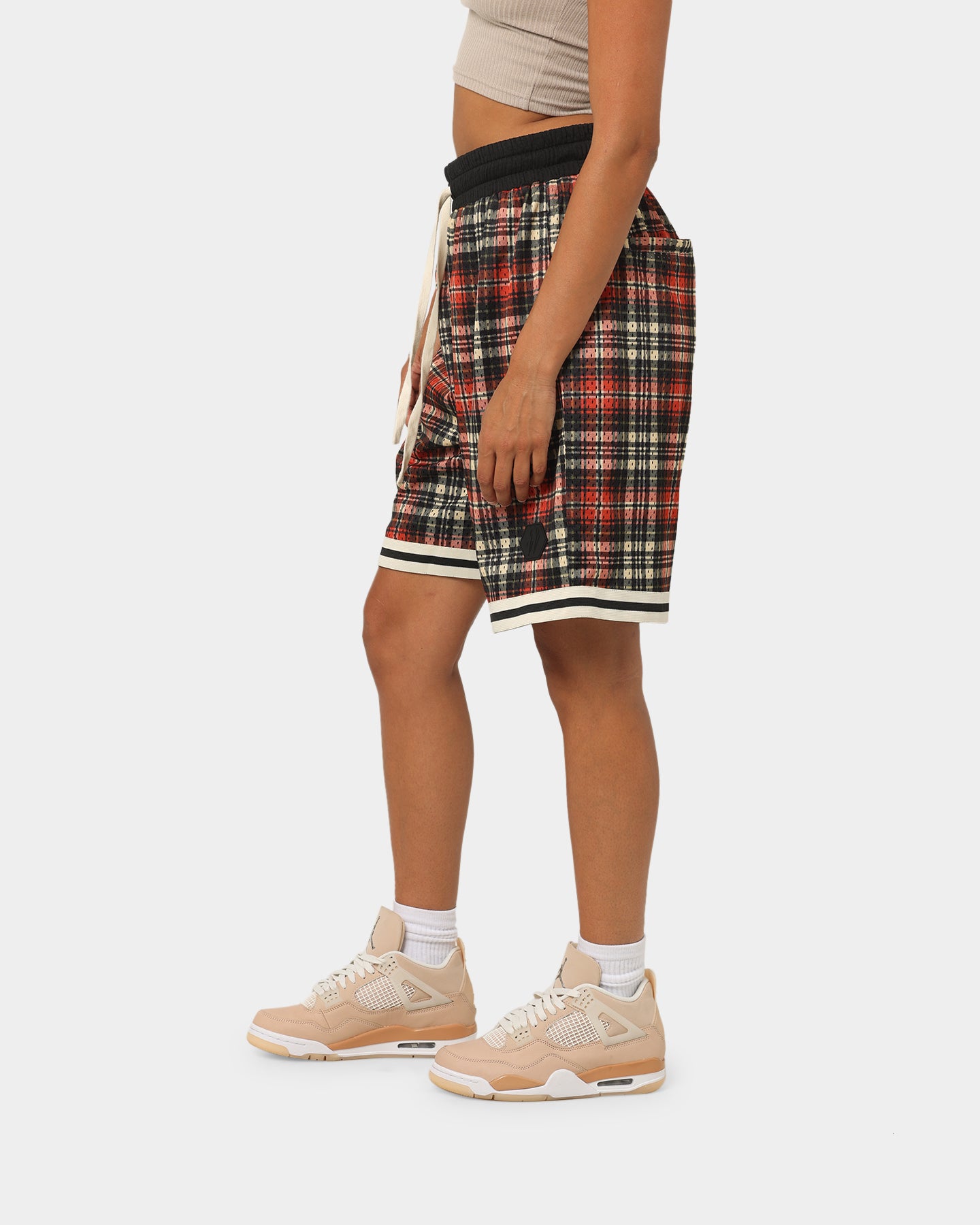 EN ES Team Basketball Shorts Red Plaid、mySite、zt4zffjzw
