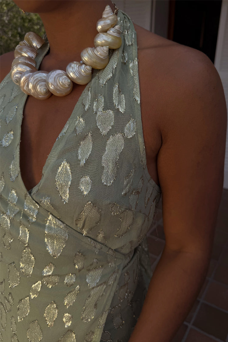 Sage Freya Jacquard Maxi Dress、mySite、solidvoid