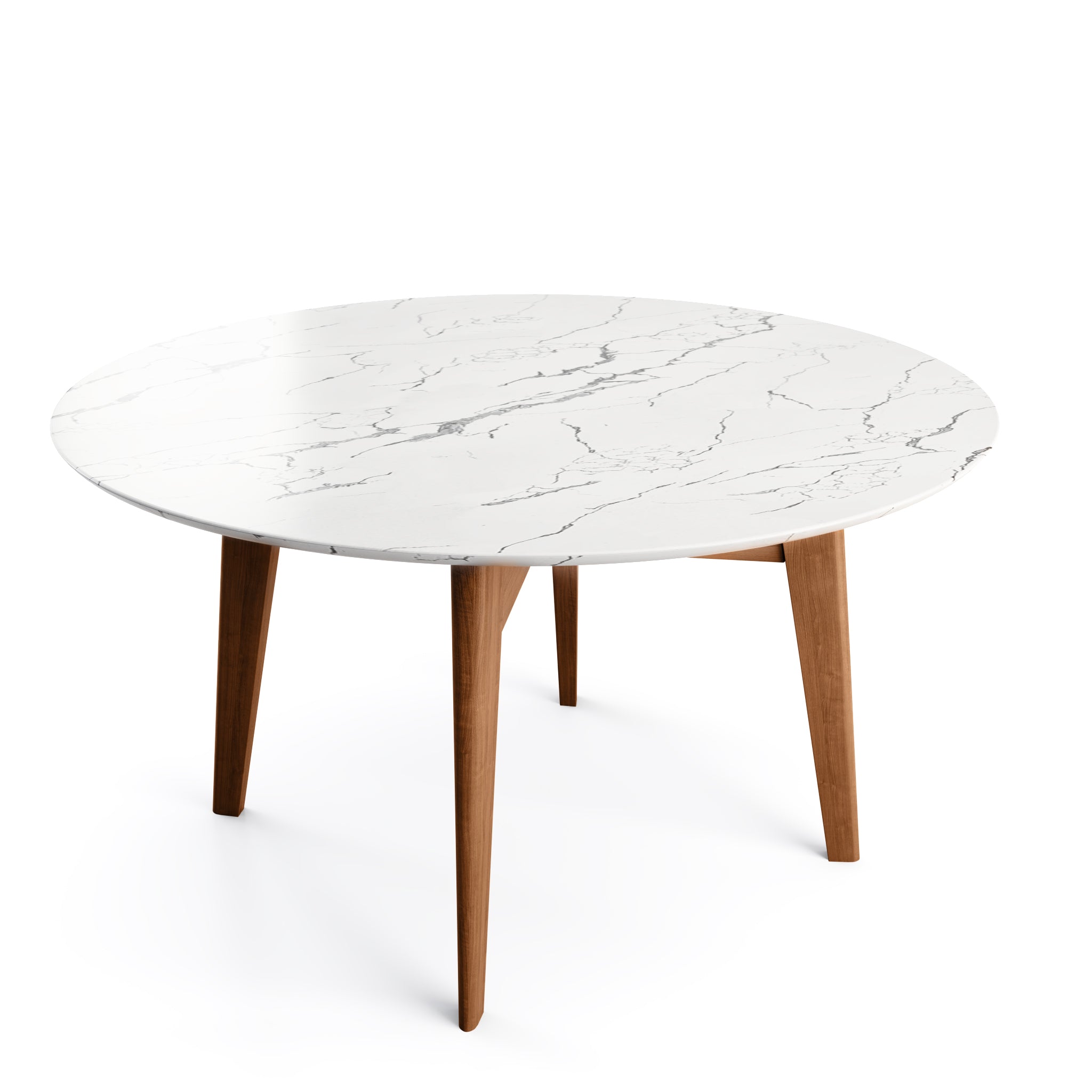  Abrey Dining Table with Marble Top in Walnut and Matt Black Finish、mySite、sugarbowlscore