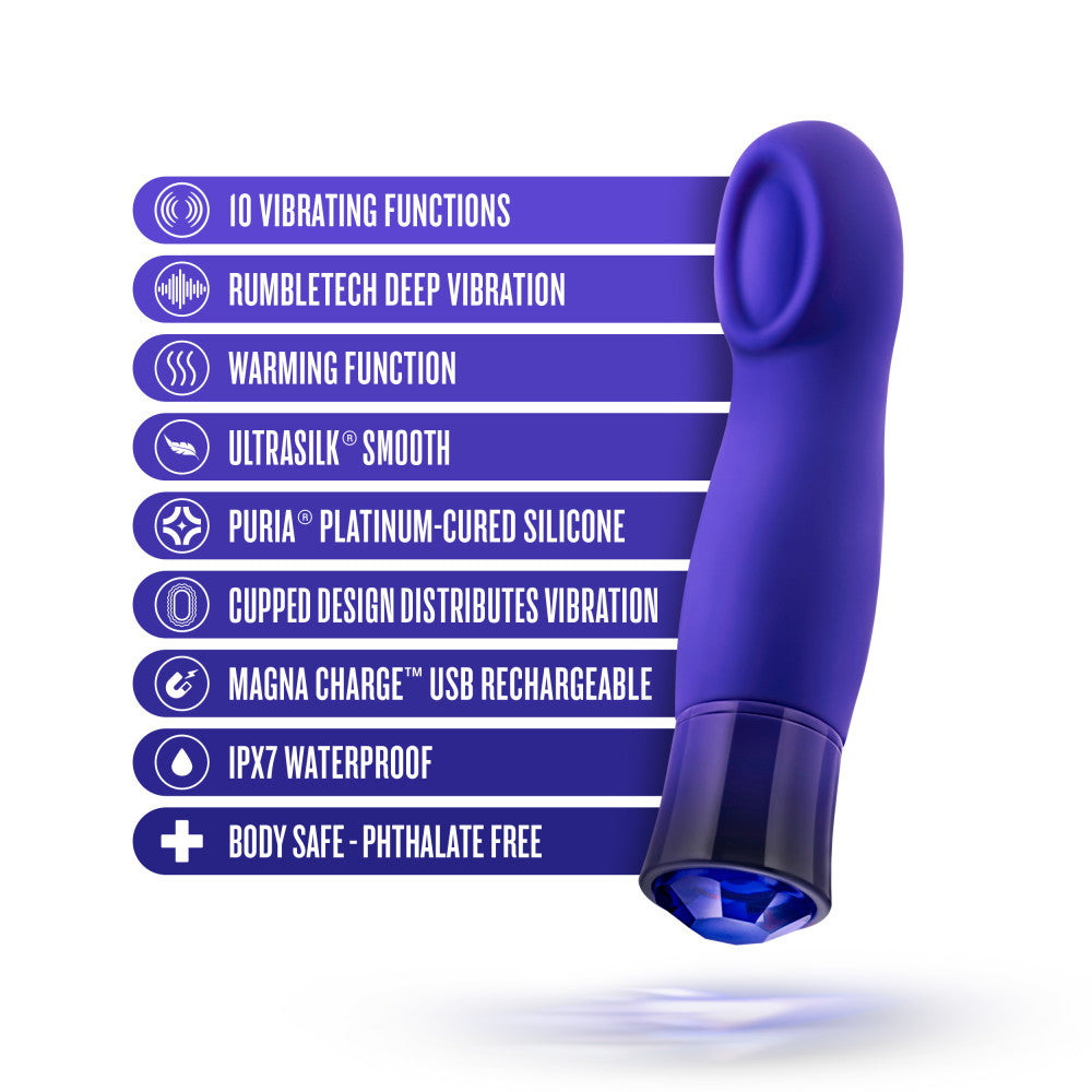 Oh My Gem By Blush® | Mystery: 5.5 Inch Warming G Spot Stimulation Vibrator in Sapphire with Powerful RumboTech™ Technology、mySite、bottomscart