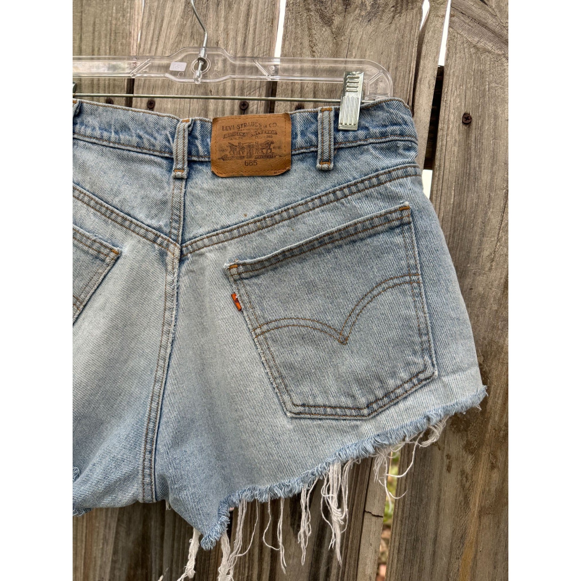 90's Levi's 665 Orange Tab Cut Off Raw Hem Denim Jean Shorts 32、mySite、garagedoors4me