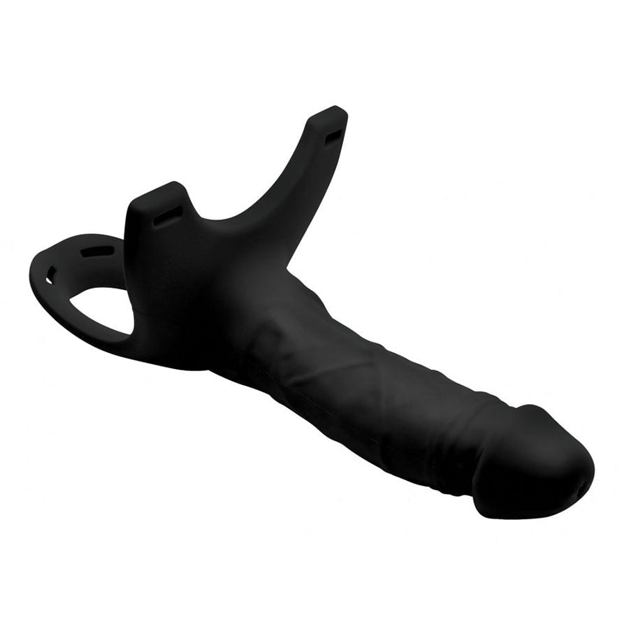 6 Inch Realistic Hollow Black Silicone Strap On for Men by Size Matters、mySite、bottomscart