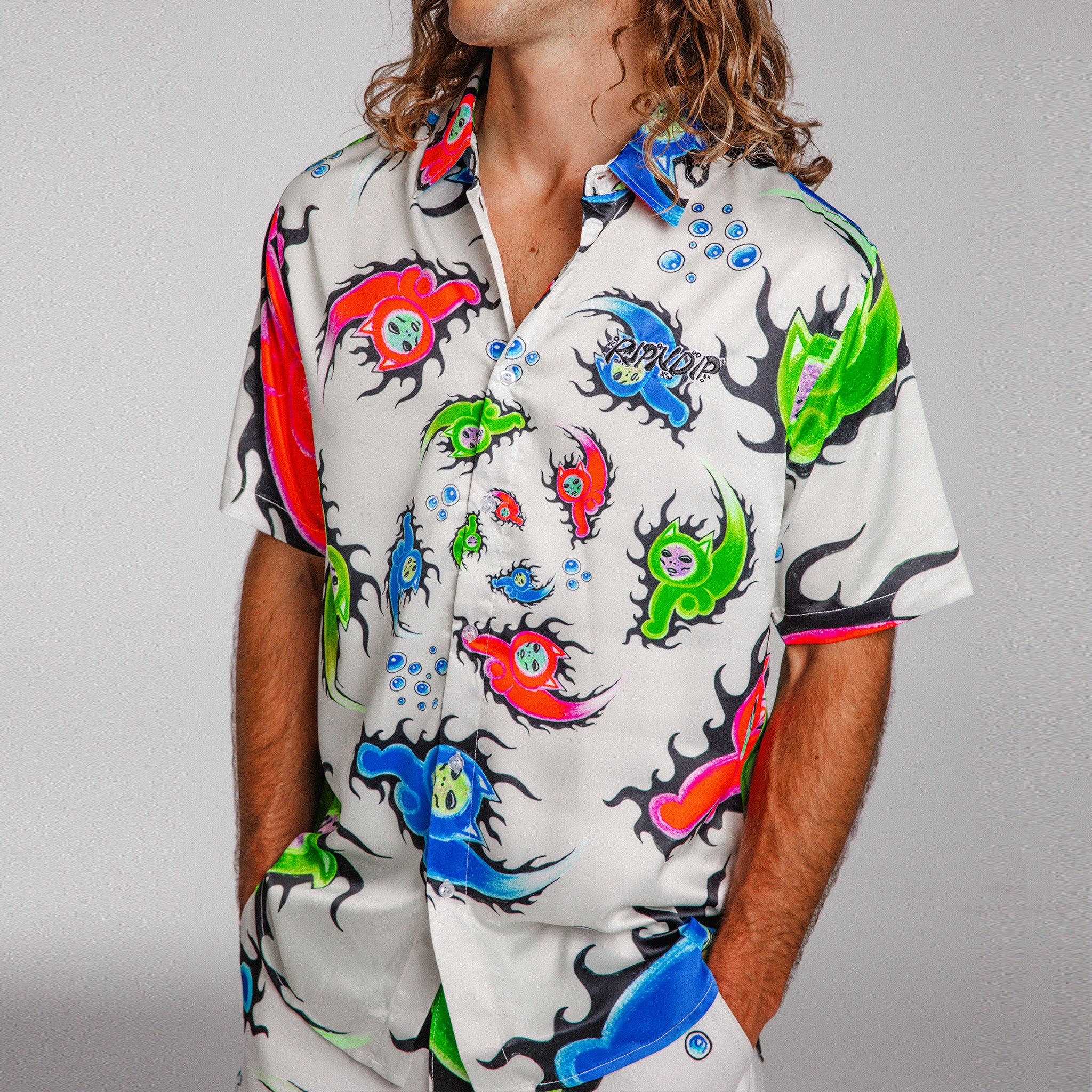  Ember Short Sleeve Button Up (Dusty Grey)、mySite、merchandisen