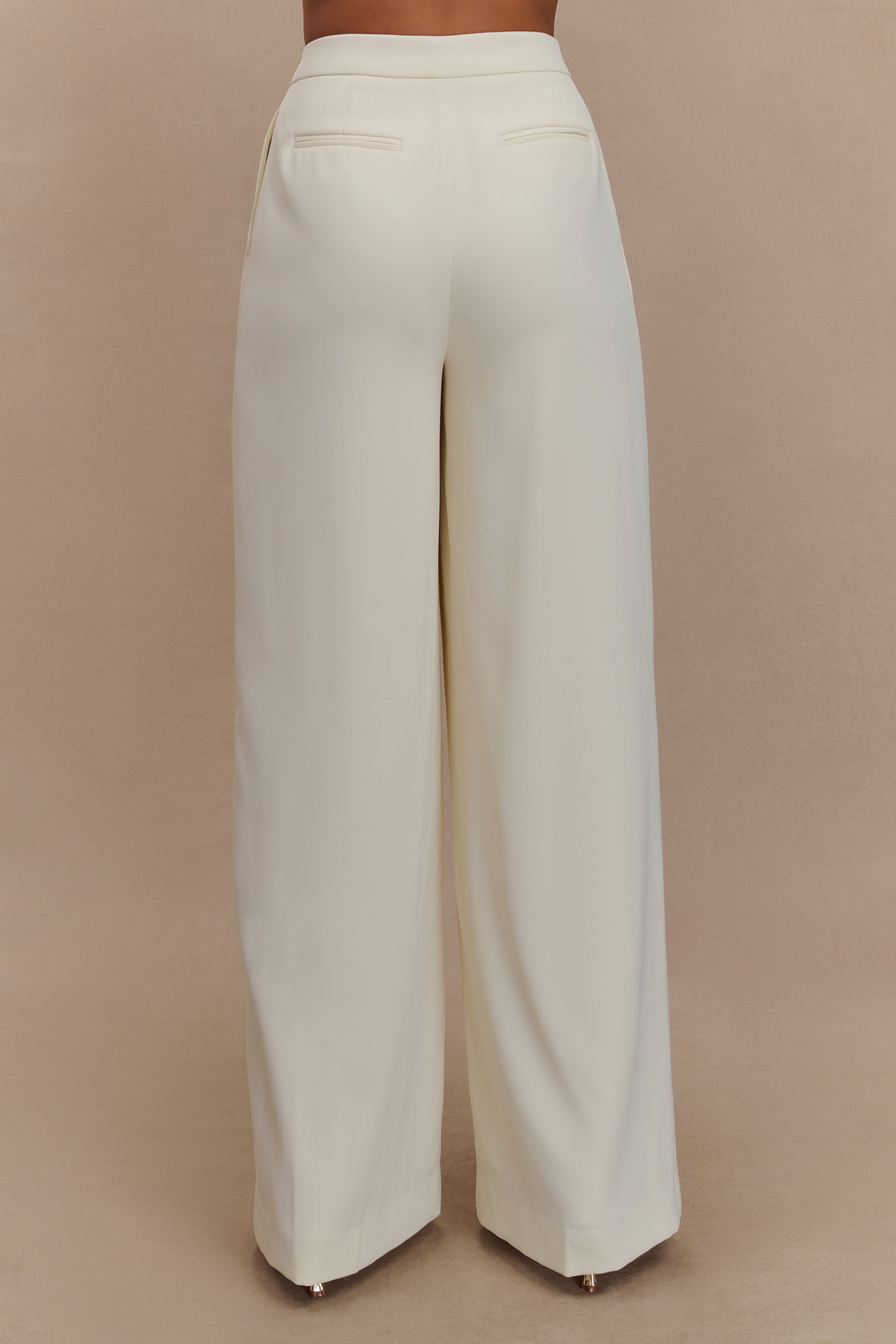 Faith Suiting Wide Leg Pant - Ivory、mySite、solidvoid