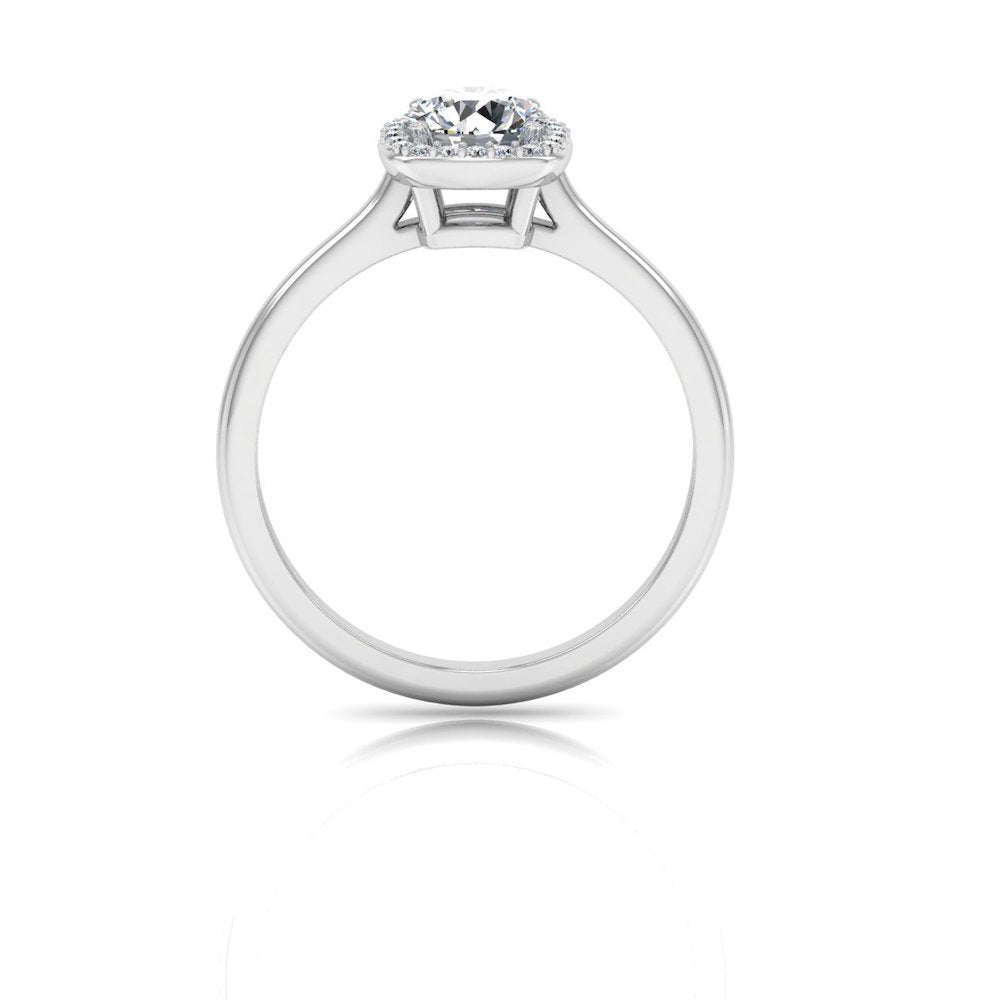 Petite Halo Brilliant Cut Moissanite Engagement Ring、mySite、hinf8tx79