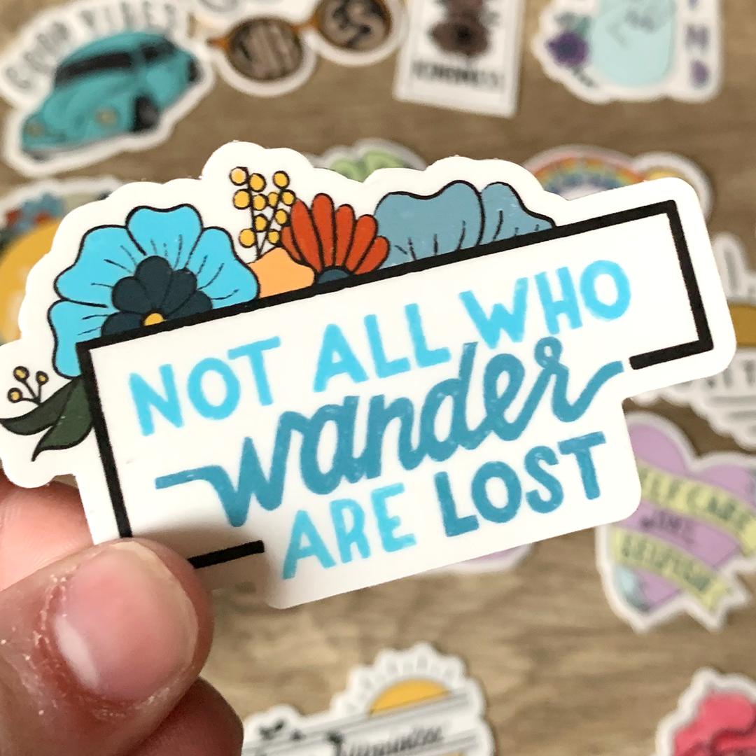  Not All Who Wander Are Lost Flower Sticker、mySite、elrpsem3k