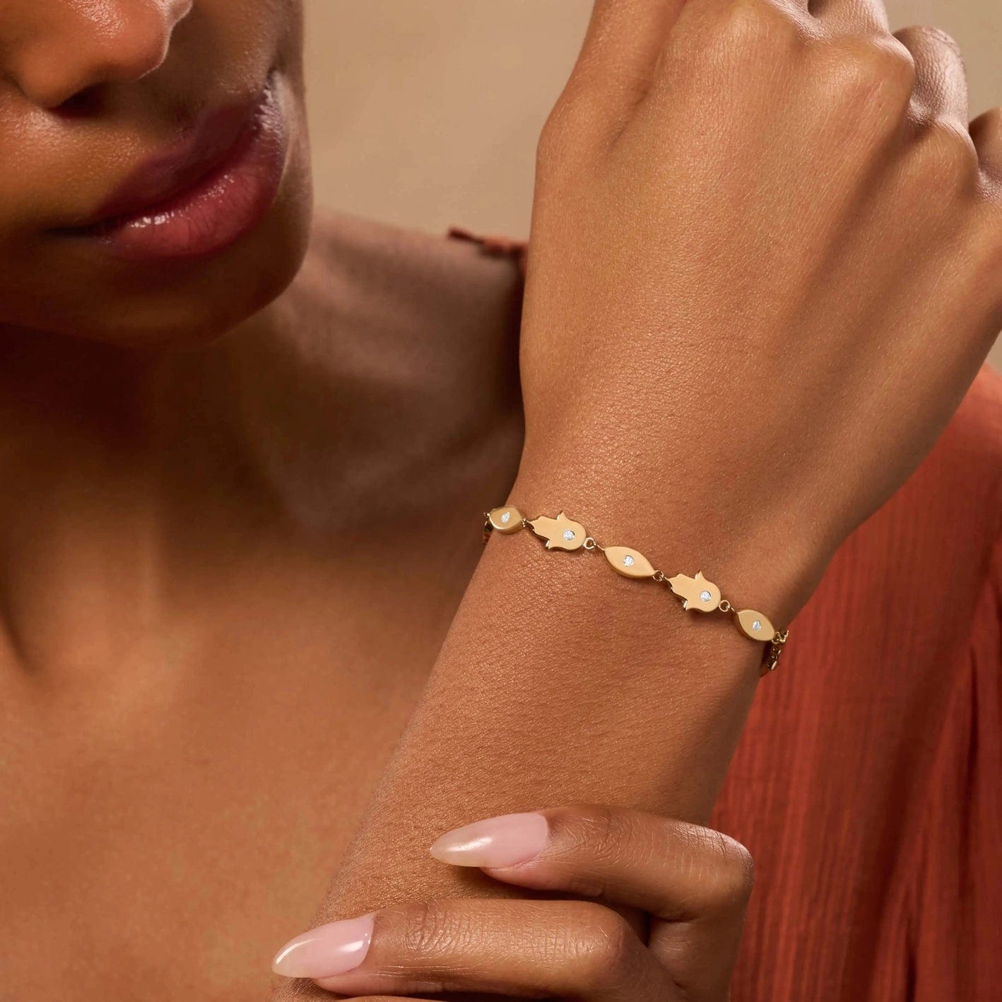 Illuminated Paths Evil Eye and Hamsa Diamond Bracelet、mySite、topwebapps