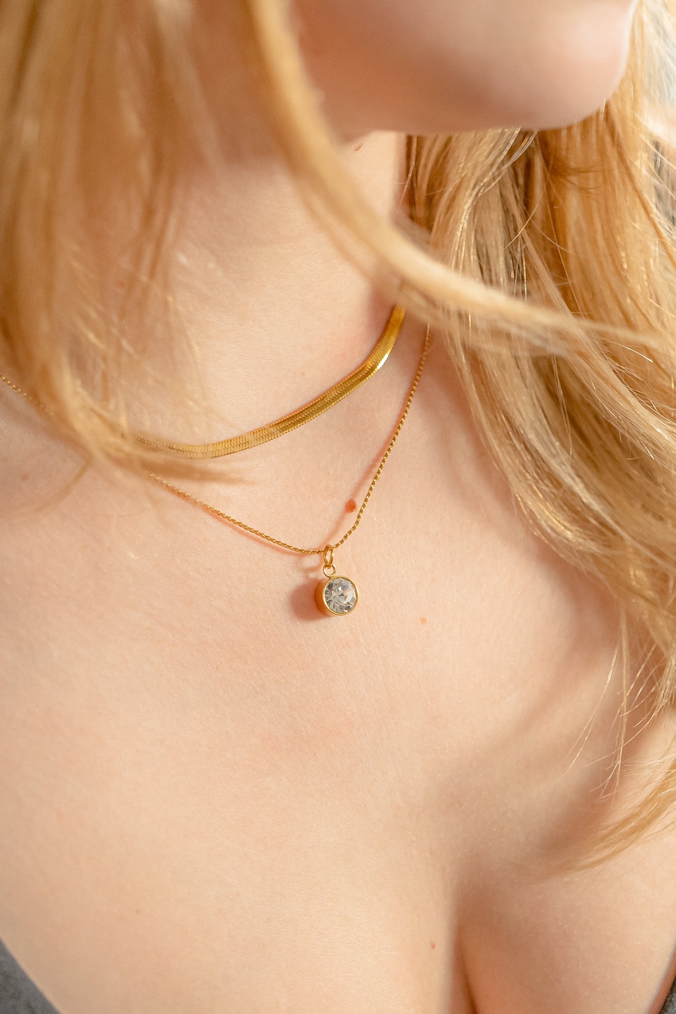 18K Gold PVD Stainless Steel Round Birthstone Charm 8mm / PDL0265、mySite、dreamappss