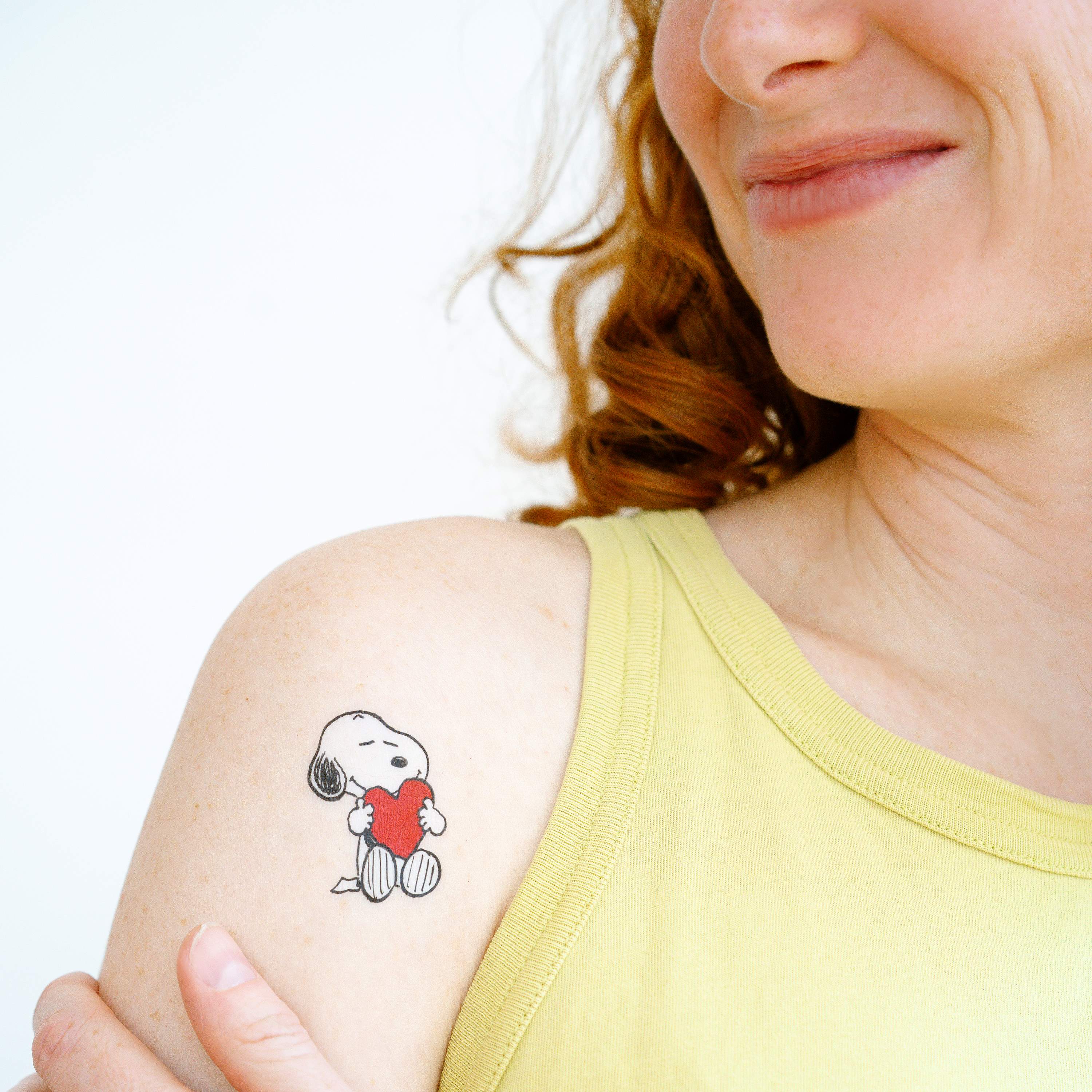  Peanuts Snoopy Heart Hug Tattly Temporary Tattoos、mySite、ghnorth