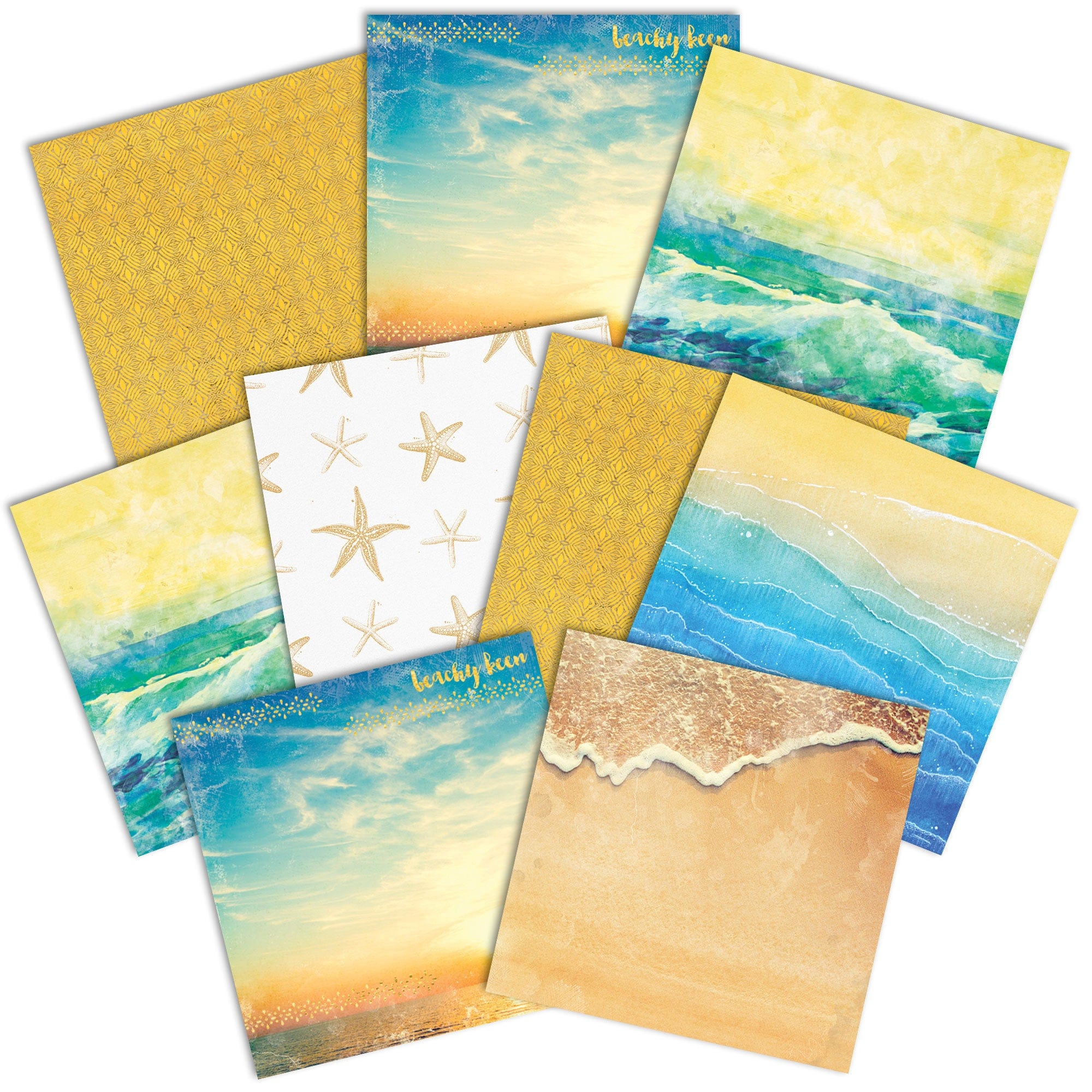  BEACHY KEEN PATTERN 12 X12 SCRAPBOOK PAPER SET、mySite、ghnorth
