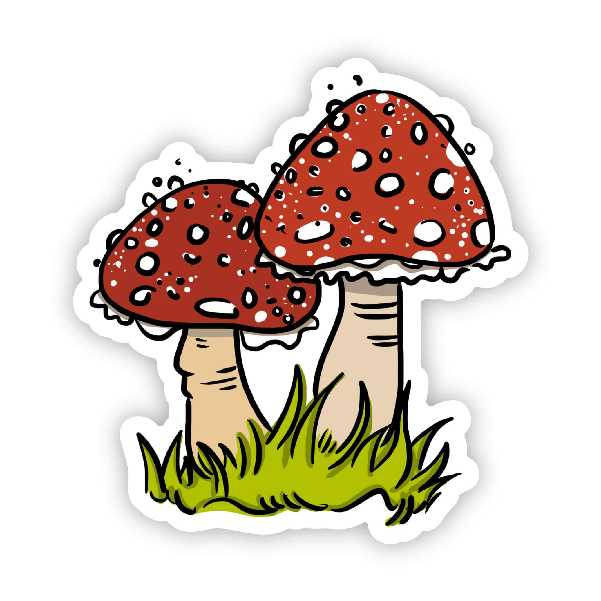  Red Colorful Mushroom Pair Sticker、mySite、elrpsem3k