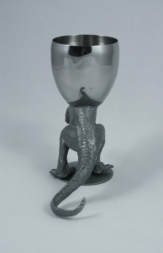 T-Wineosaurus Rex Kiddush Cup in Antique Silver - POS、mySite、topwebapps