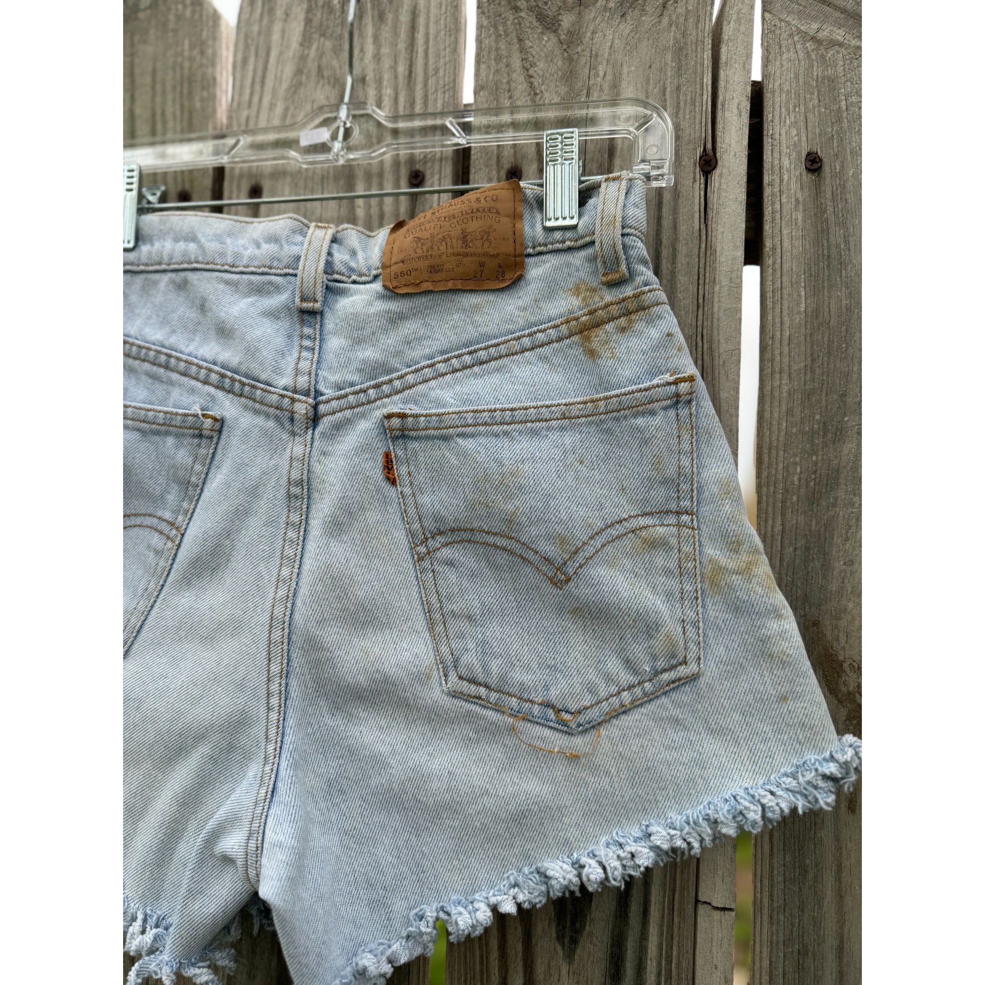 94' Levi's 560 Loose Fit Orange Tab Cut Off Raw Hem Denim Jean Shorts 27、mySite、garagedoors4me