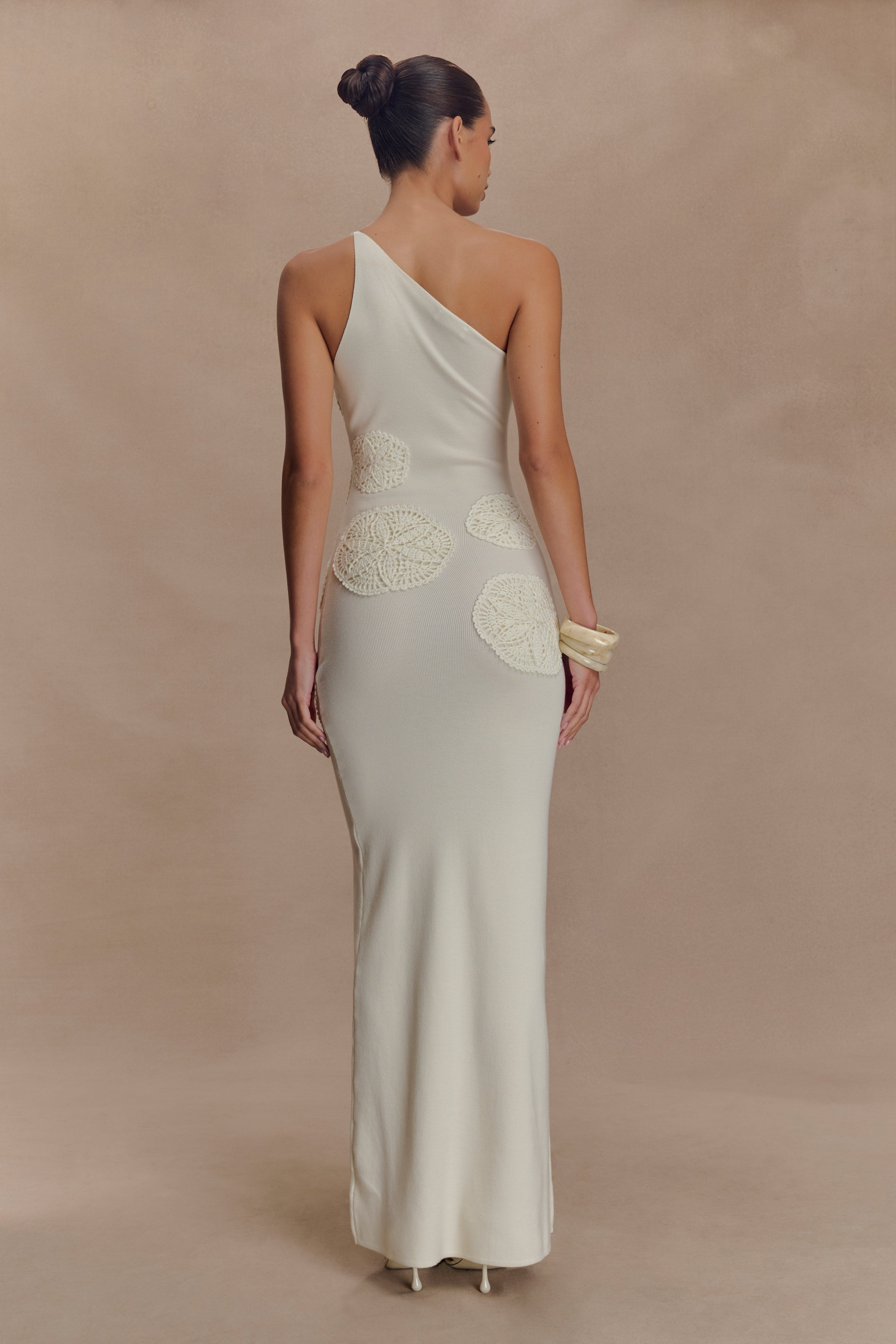 Teneika Crochet Knit Maxi Dress - Ivory、mySite、solidvoid