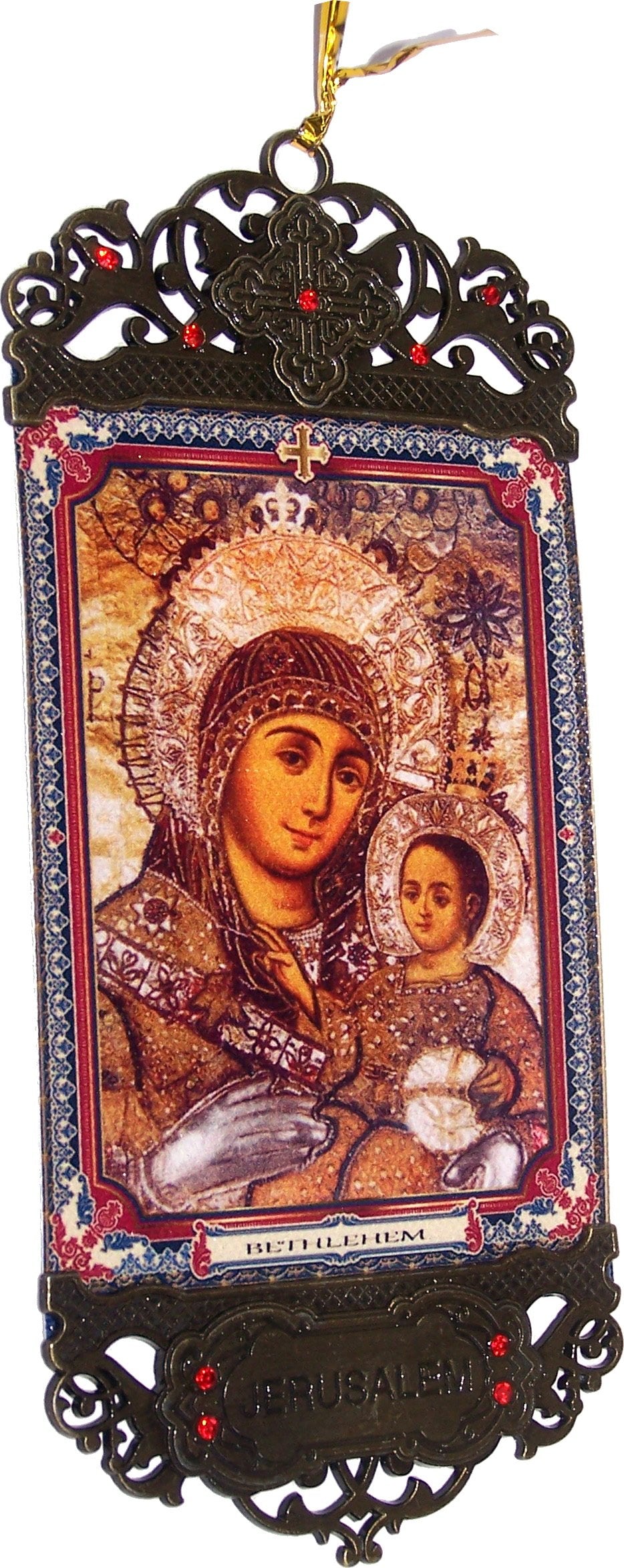  Holy Land Market Icon wall hanging heat printing on synthetic cloth decorated ( 16 x 7 cm OR 6.5 x 2.8 Inches )、mySite、elrpsem3k
