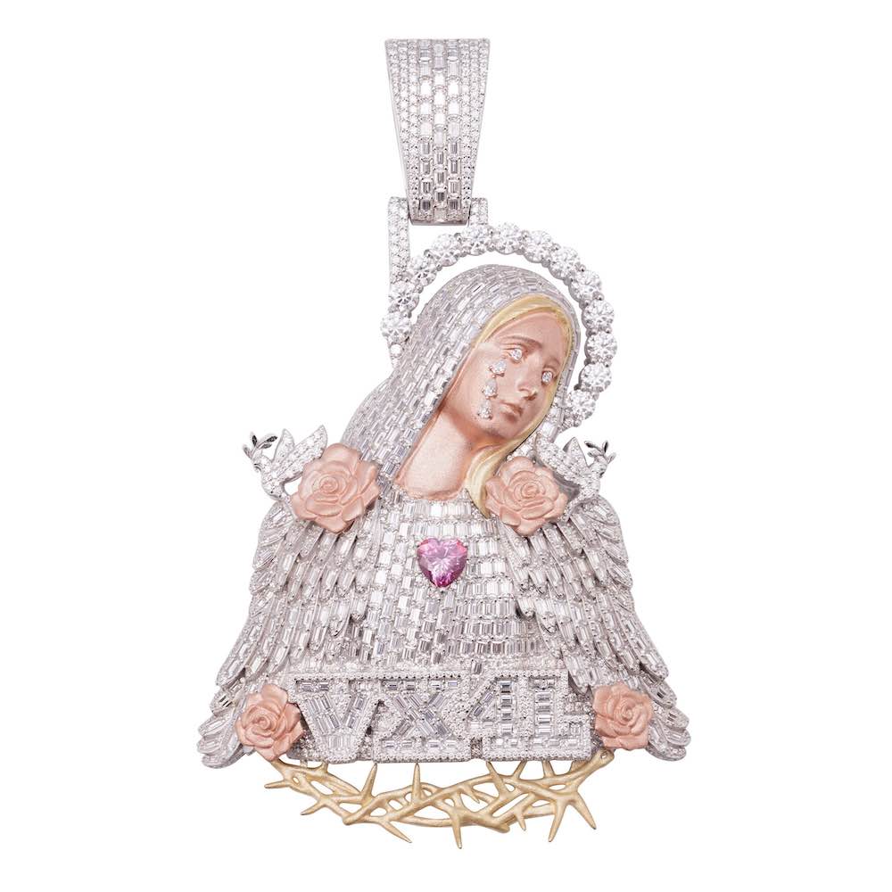 Two Tone Virgin Mary Custom Pendant 14K Gold、mySite、hinf8tx79