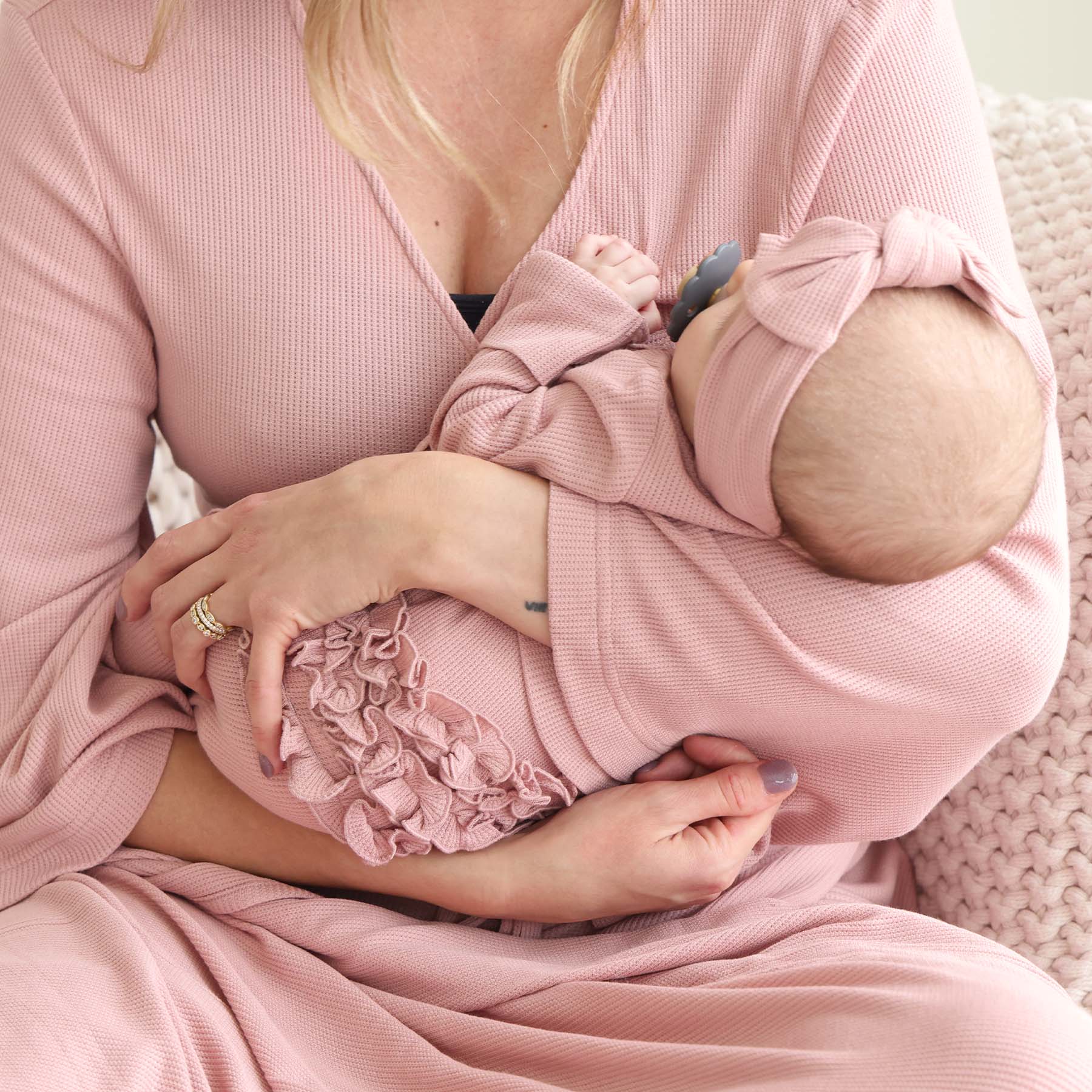  Vintage Rose Bamboo Waffle Zipper Ruffle Footie、mySite、layawaytickets