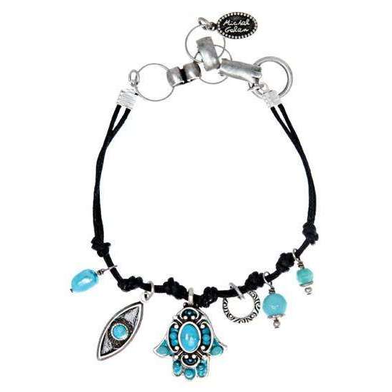 Michal Golan Turquoise Hamsa and Evil Eye Bracelet、mySite、topwebapps
