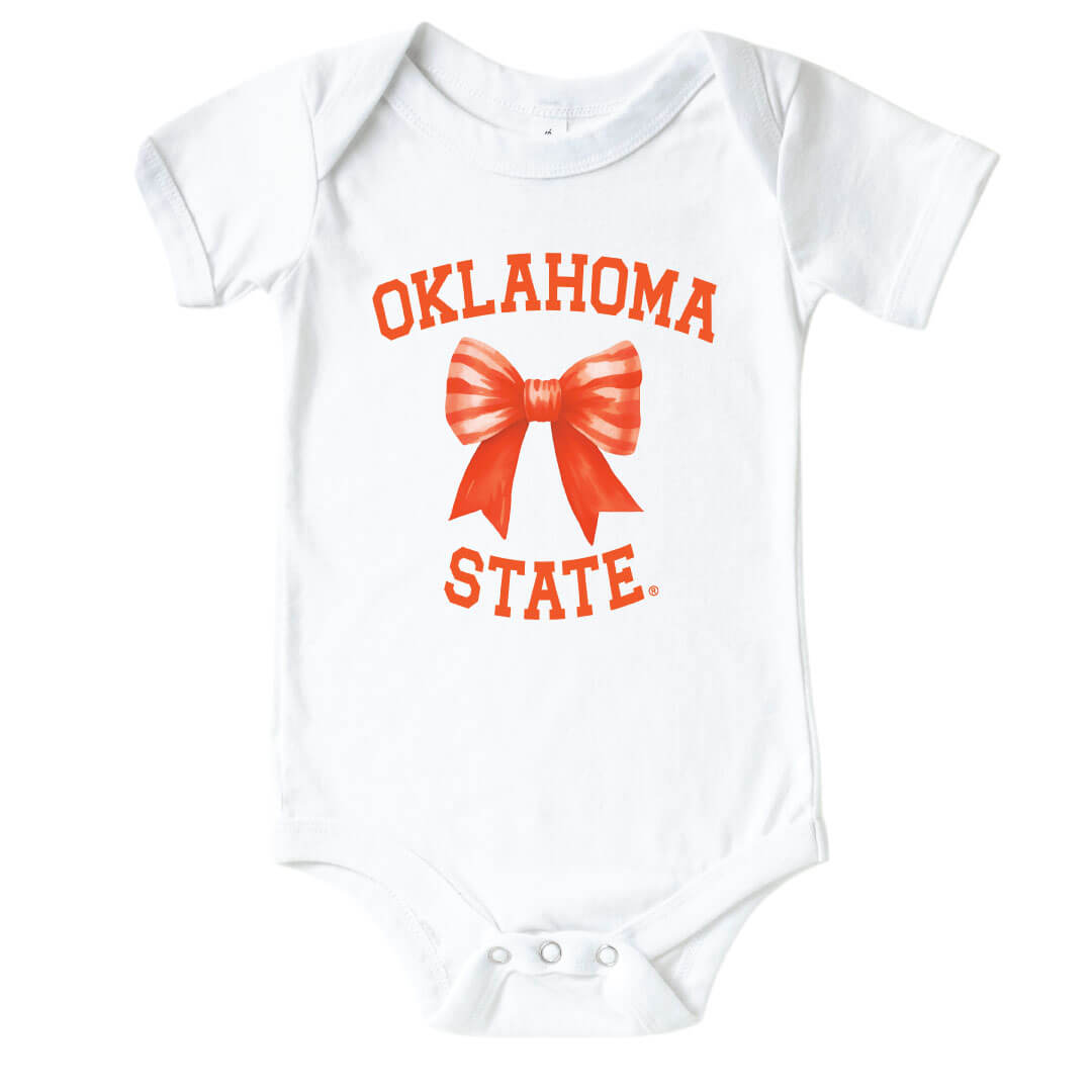  Oklahoma State University | Footballs & Bows Graphic Bodysuit、mySite、layawaytickets