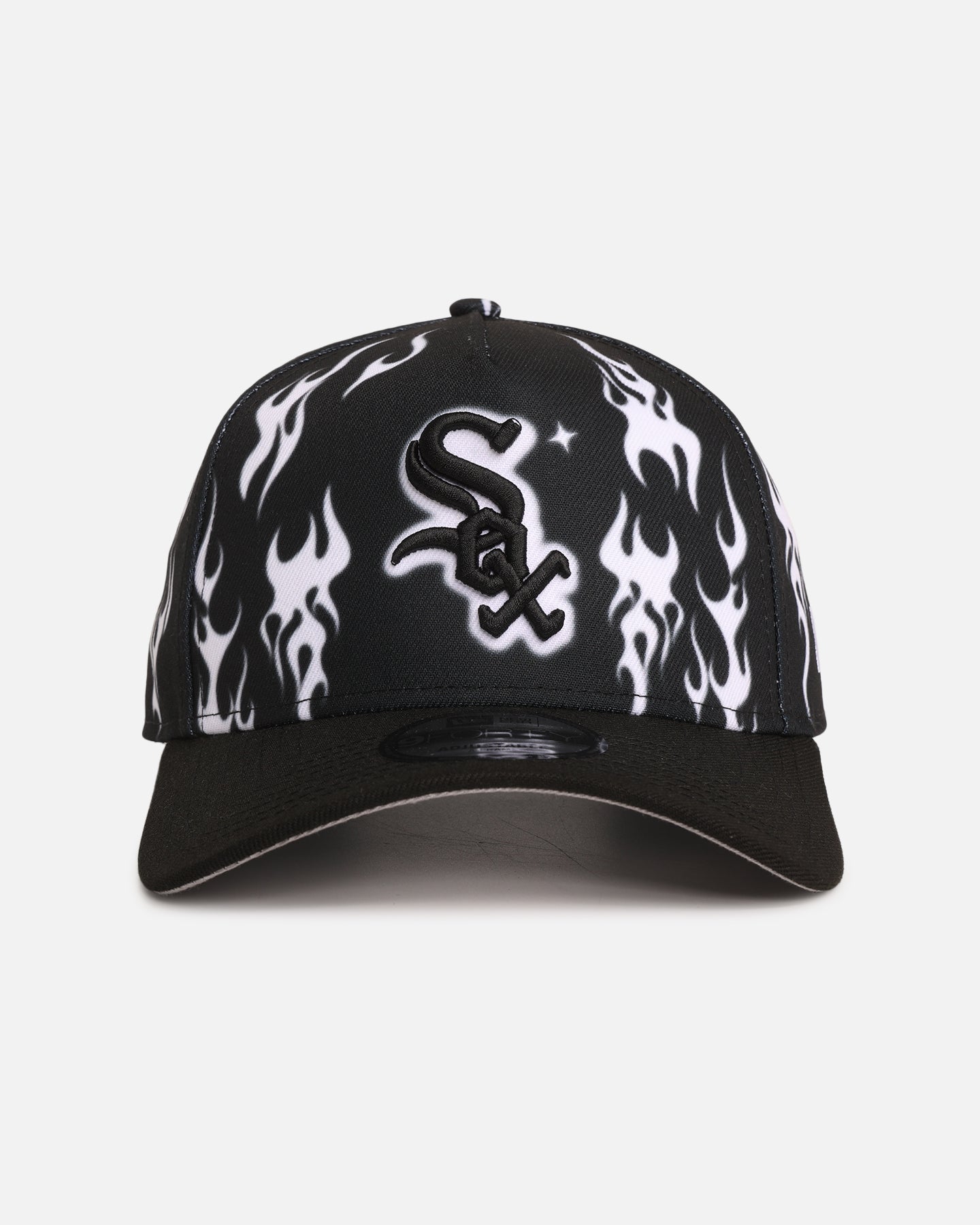 New Era Chicago White Sox 'Crown Flames' 9OFRTY A-Frame Snapback Black/White、mySite、zt4zffjzw