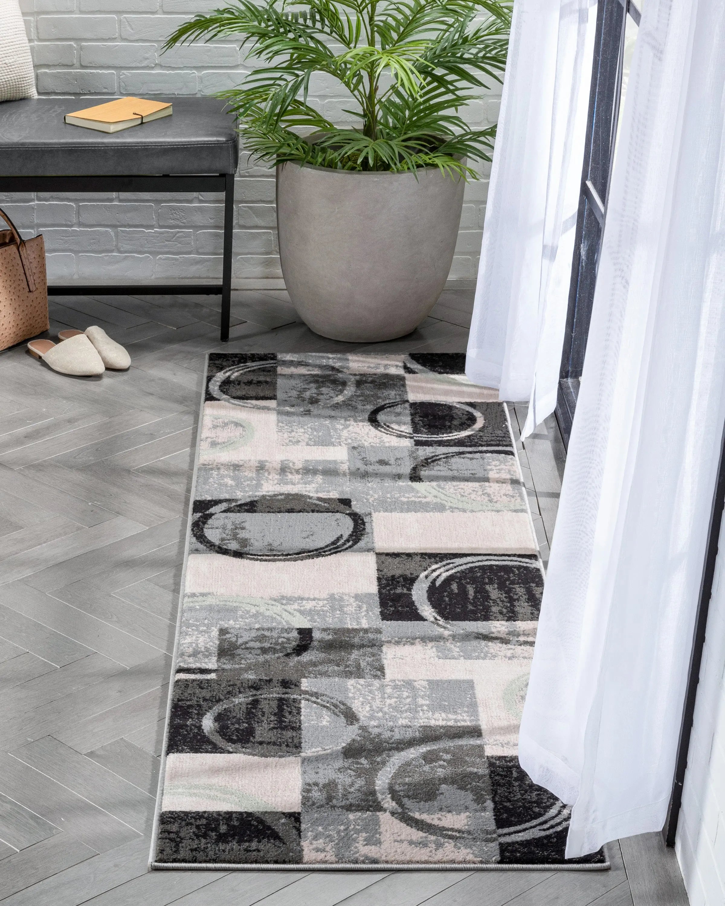 Shai Modern Geometric Grey Green Rug、mySite、gigharbornorthrealestate