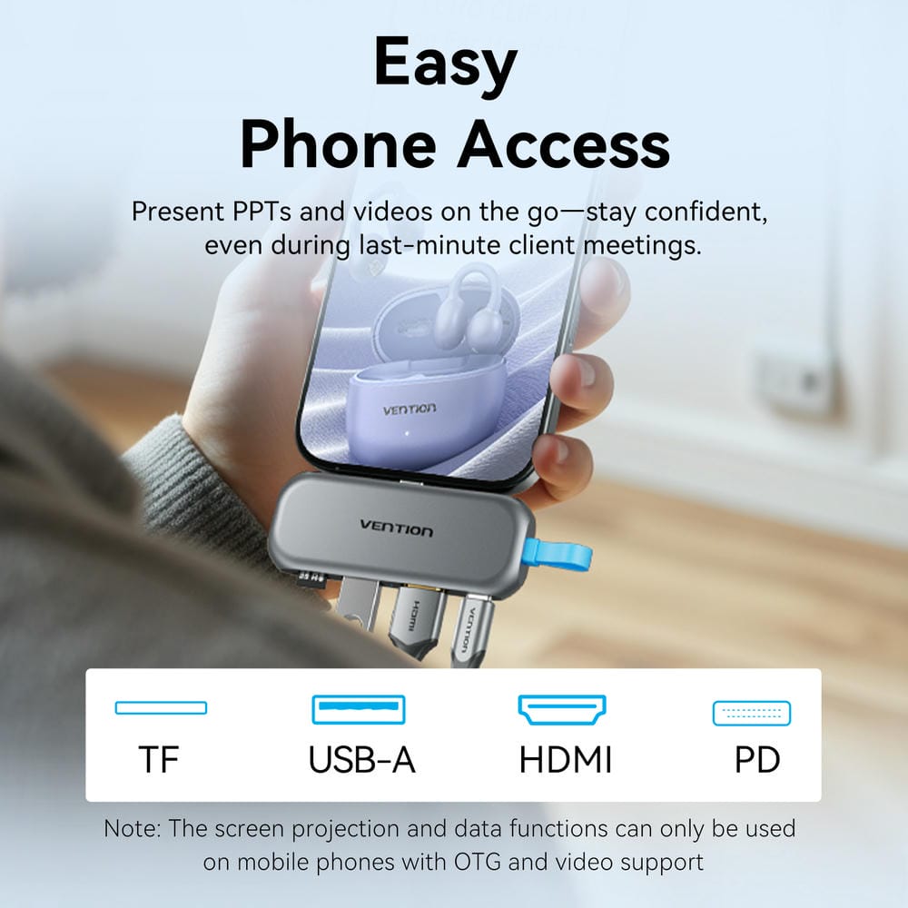 Vention 4-in-1 USB-C Cable-Free Docking Station、mySite、fannypackpong