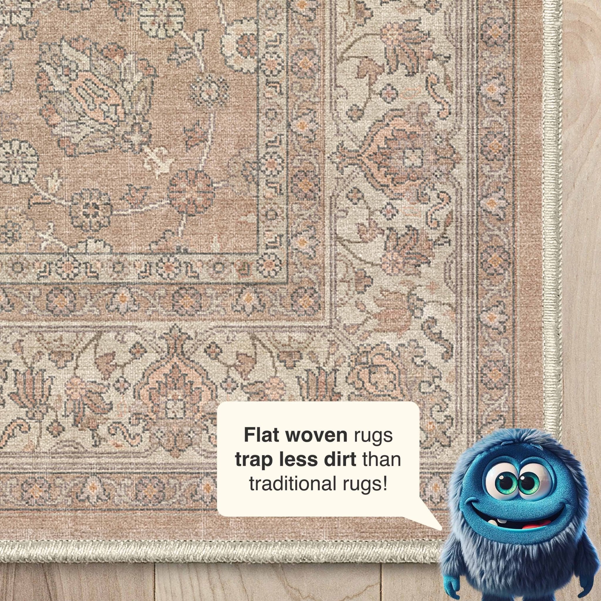 Rome Vintage Oriental Floral Flat-Weave Rug、mySite、gigharbornorthrealestate