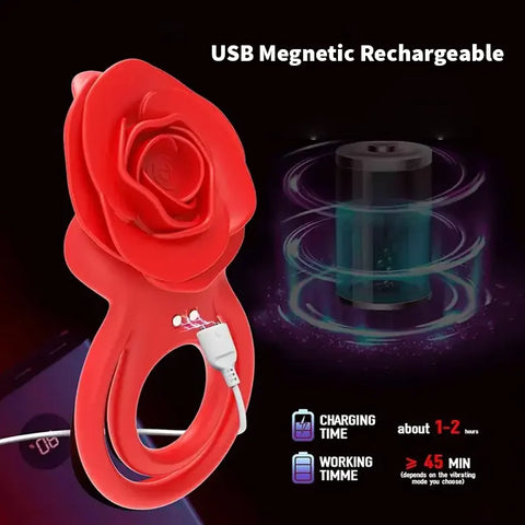 Rose Clitoral Vibrating Cock Ring