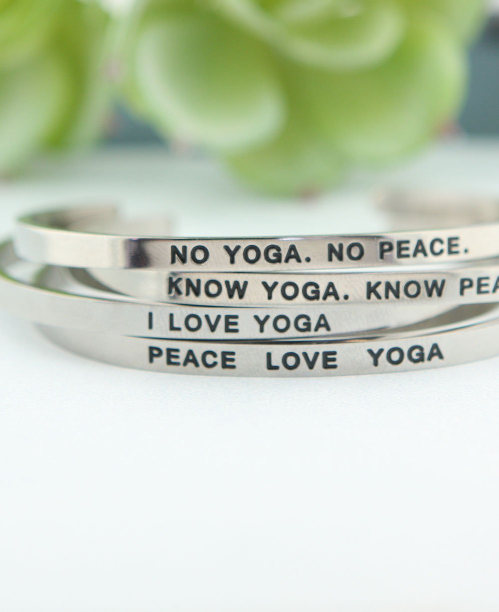 Yoga Love Stackable Cuff Bracelet、mySite、topwebapps